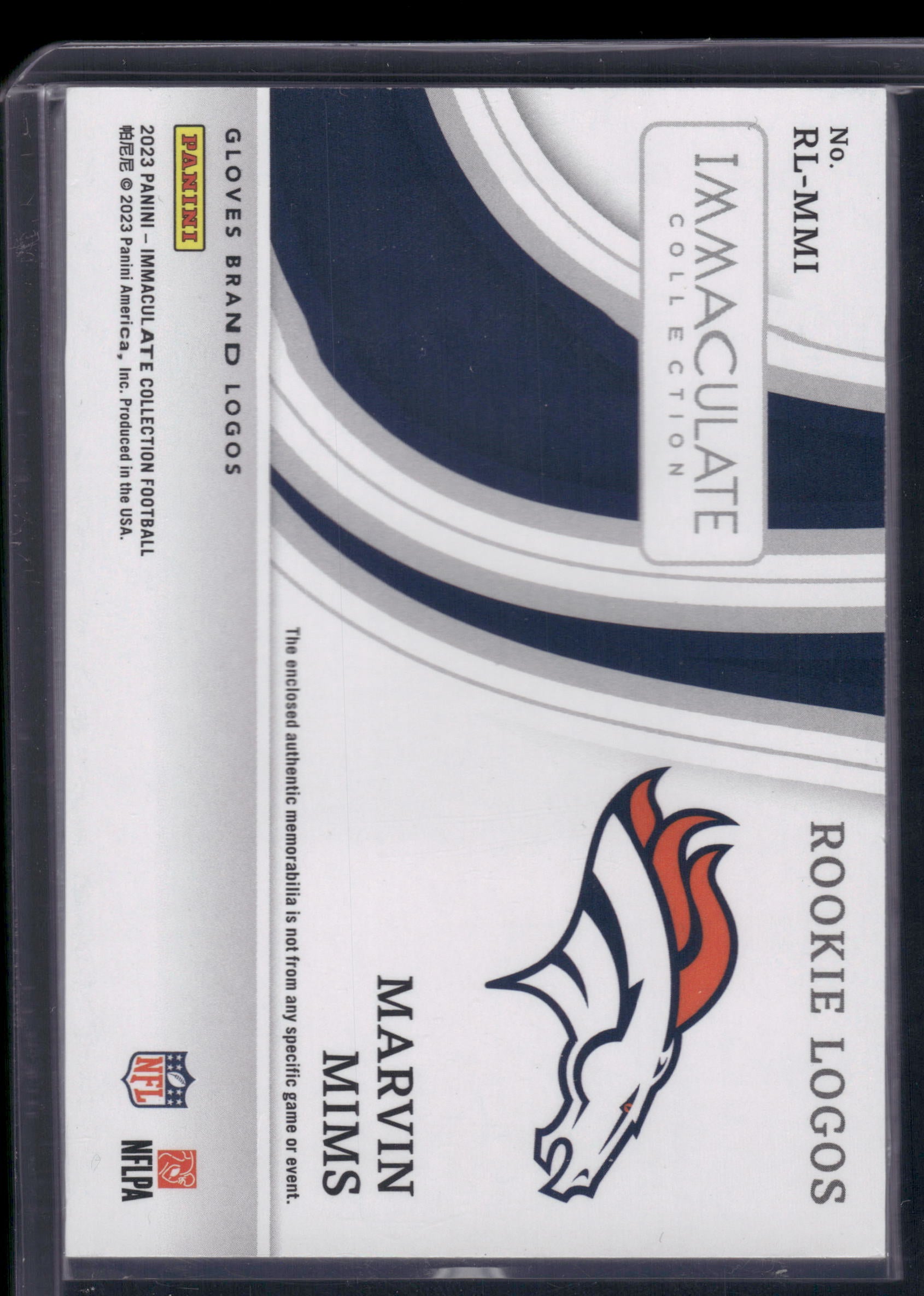 2023 Immaculate Marvin Mims Rookie Logos Patch 09/15 RC