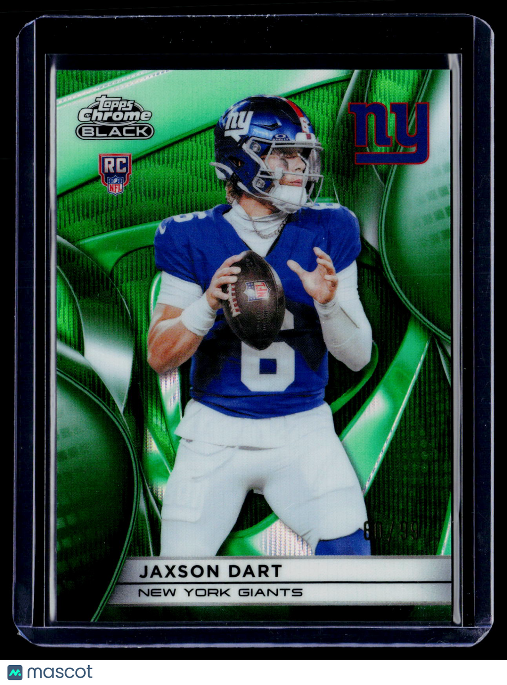 2025 Topps Chrome Black Jaxson Dart Rookie Green Wave 60/99 RC