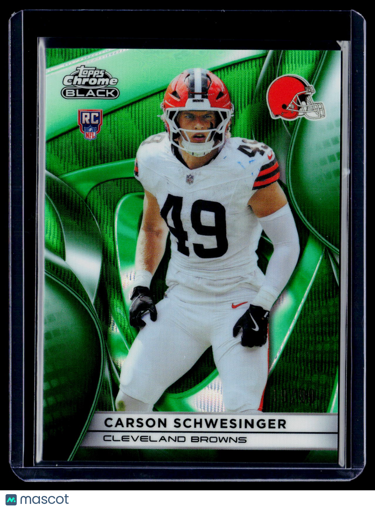 2025 Topps Chrome Black Carson Schwesinger Rookie Green Wave 19/99 RC
