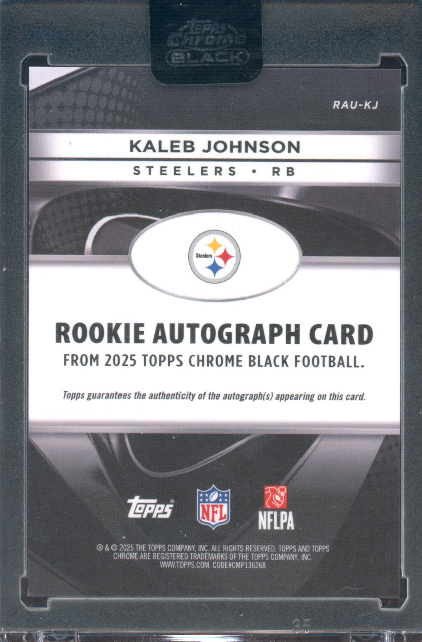 2025 Topps Chrome Black Kaleb Johnson Rookie Auto RC