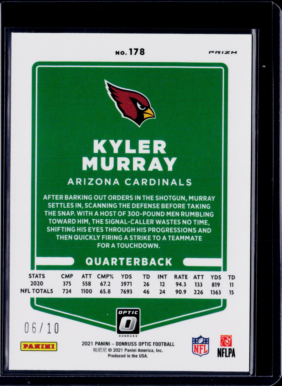 2021 Donruss Optic Kyler Murray Gold /10