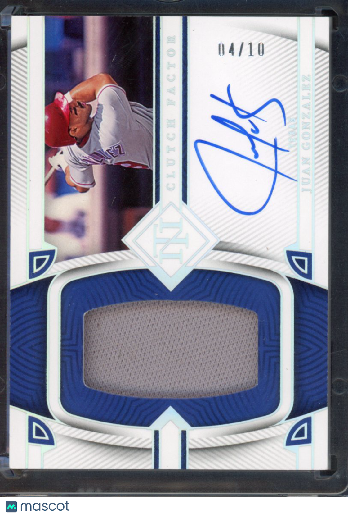 2023 National Treasures Juan Gonzalez Clutch Factor Patch Auto /10