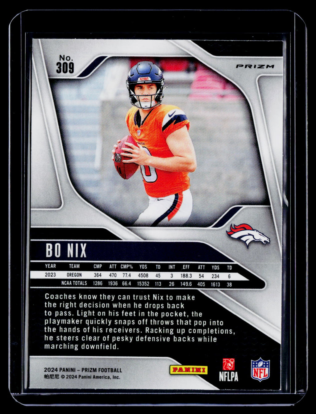 2024 Prizm Bo Nix Rookie Silver Prizm RC