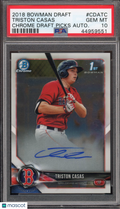 2018 Bowman Draft Triston Casas Auto PSA 10