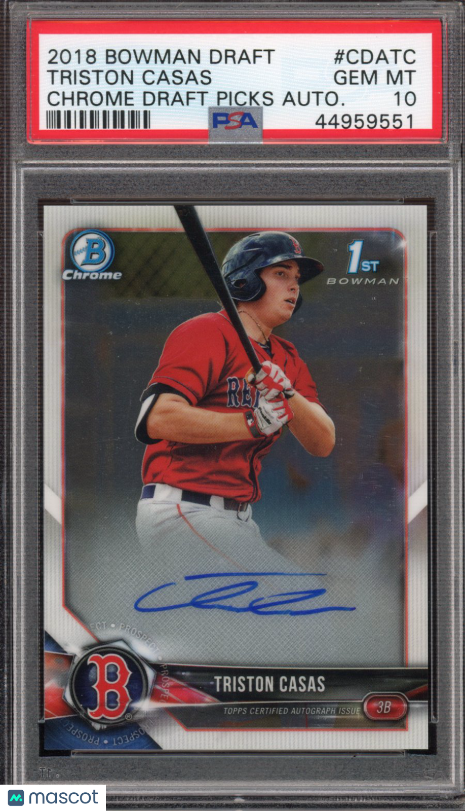 2018 Bowman Draft Triston Casas Auto PSA 10
