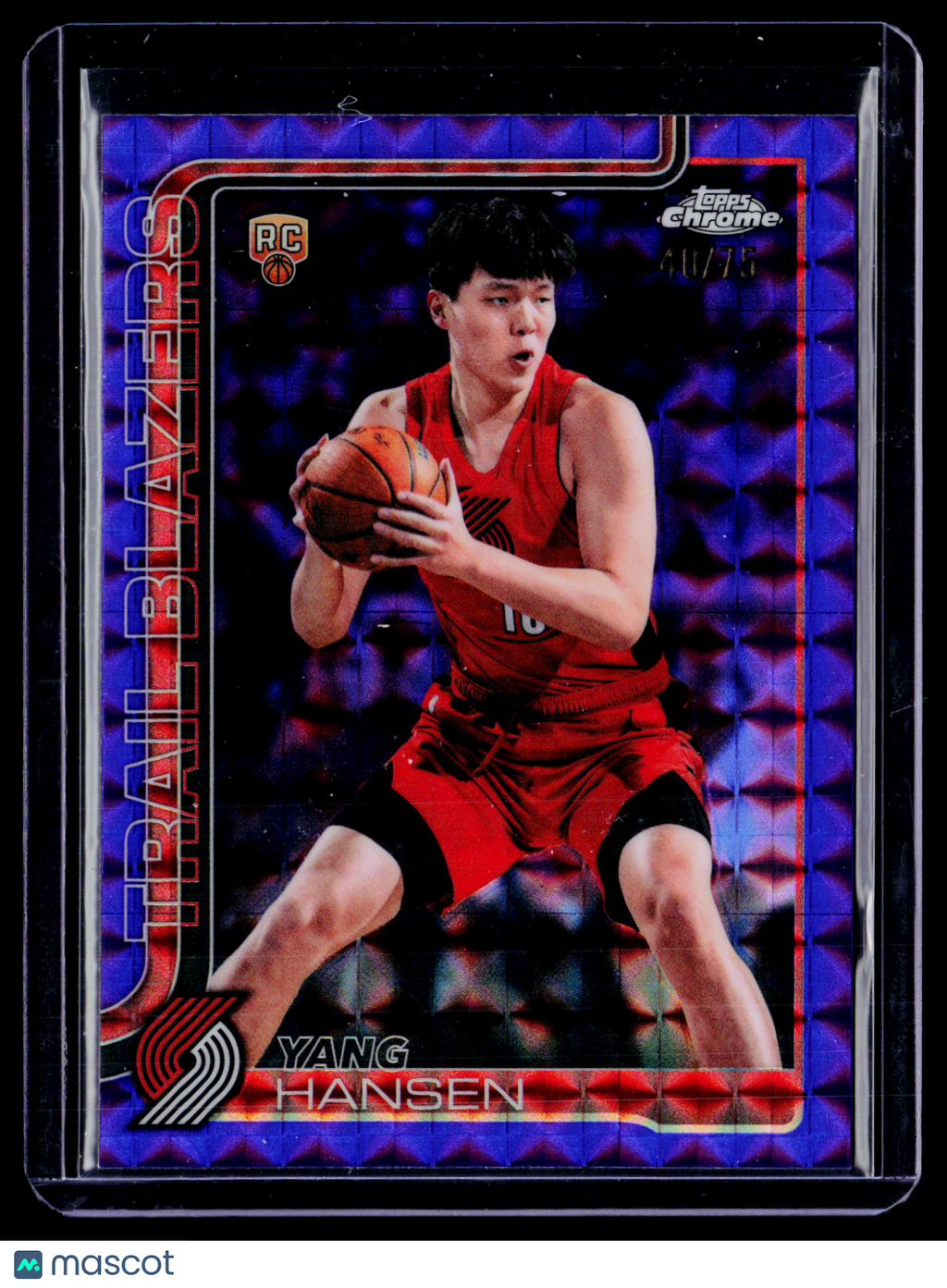 2025 Topps Chrome Update Yang Hansen Purple Geometric Auto 40/75