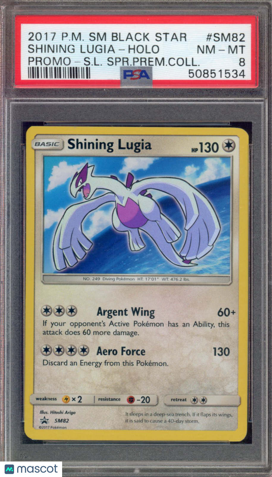 2019 Pokemon Shining Lugia Holo Black Star Promo SM82 PSA 8