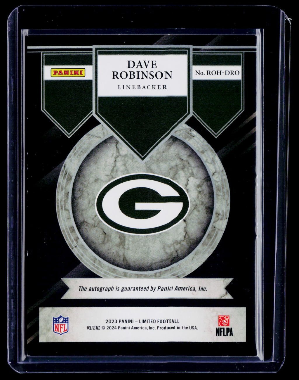 2023 Limited Dave Robinson Ring of Honor Auto 46/99