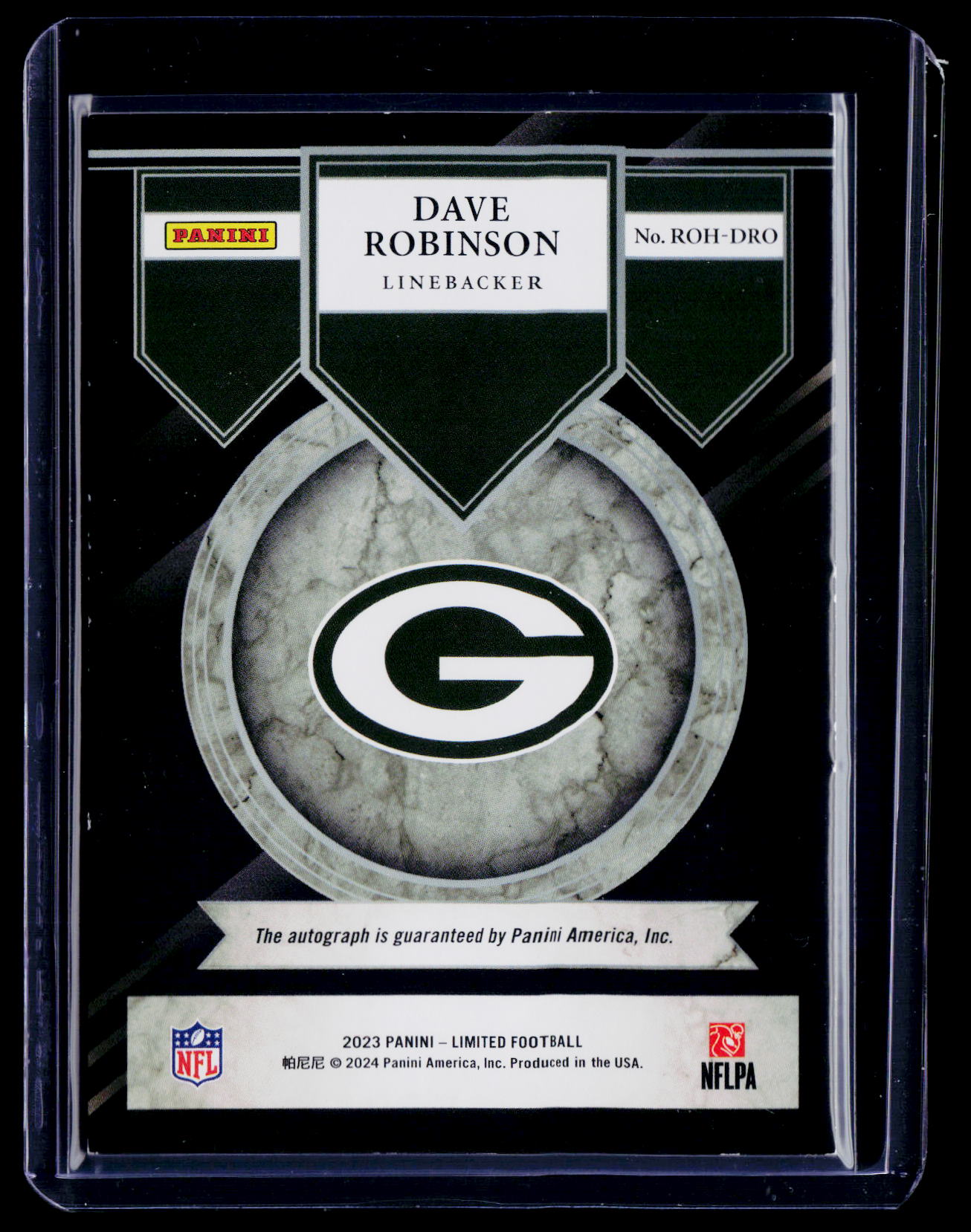 2023 Limited Dave Robinson Ring of Honor Auto 46/99
