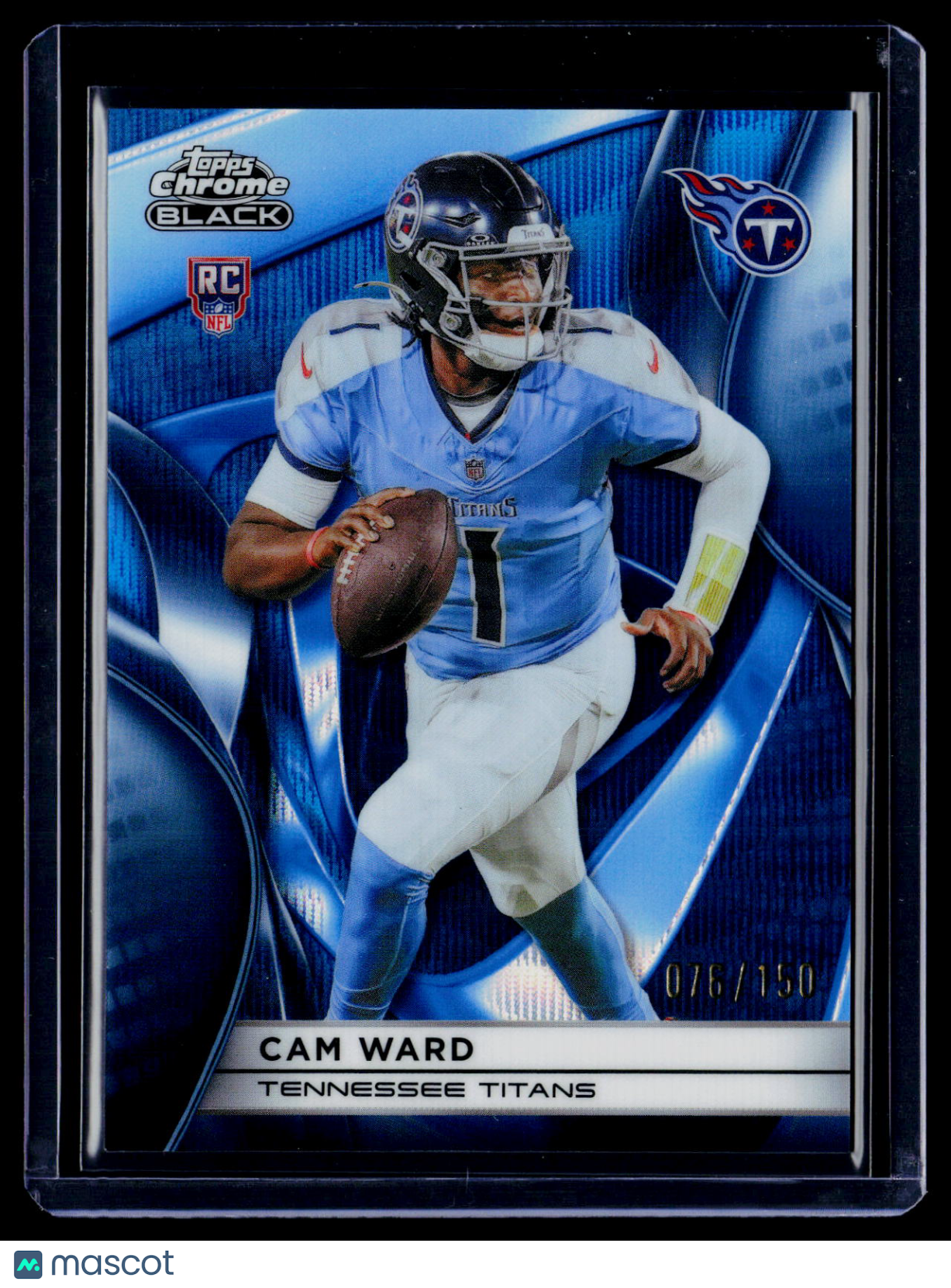 2025 Topps Chrome Black Cam Ward Rookie Blue Wave 76/150 RC
