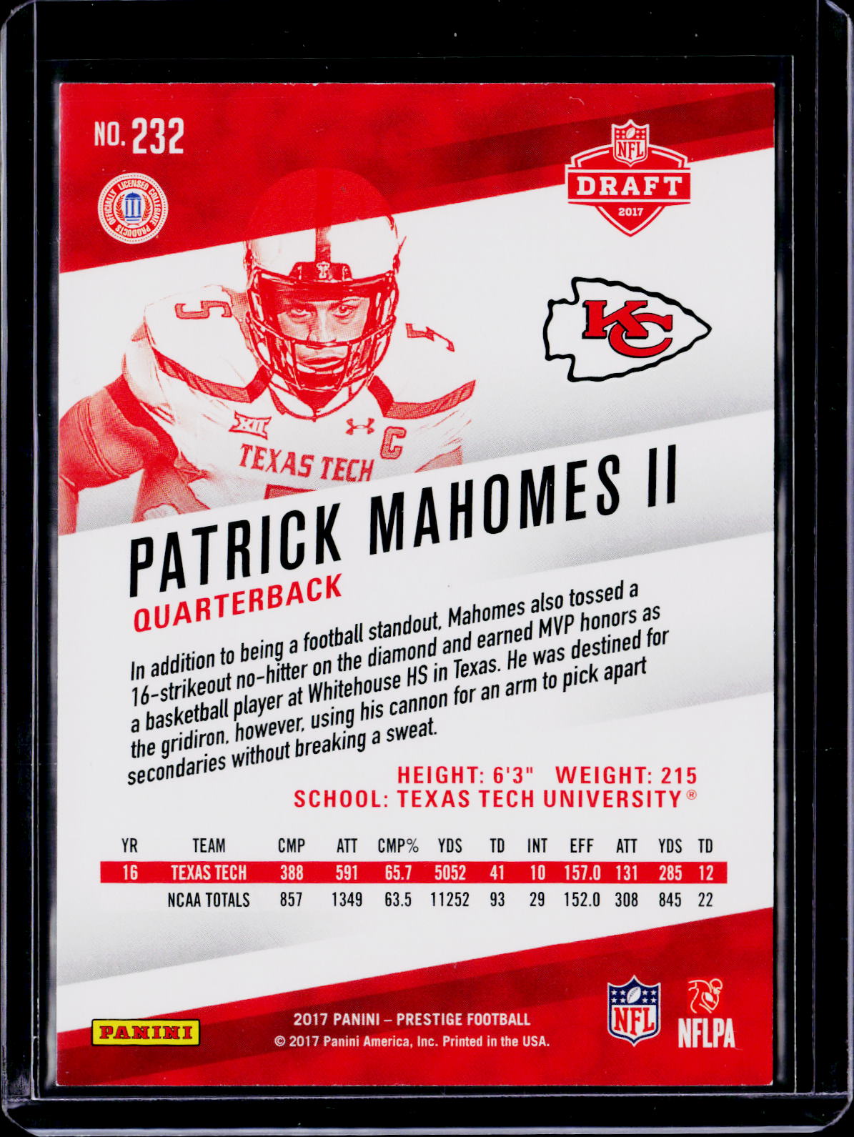 2017 Prestige Patrick Mahomes II Rookie