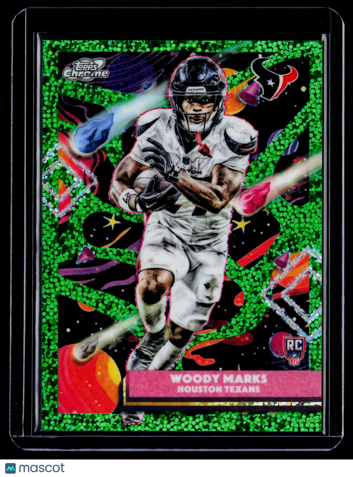2025 Topps Chrome Cosmic Woody Marks Rookie Green Space Dust 54/75 RC