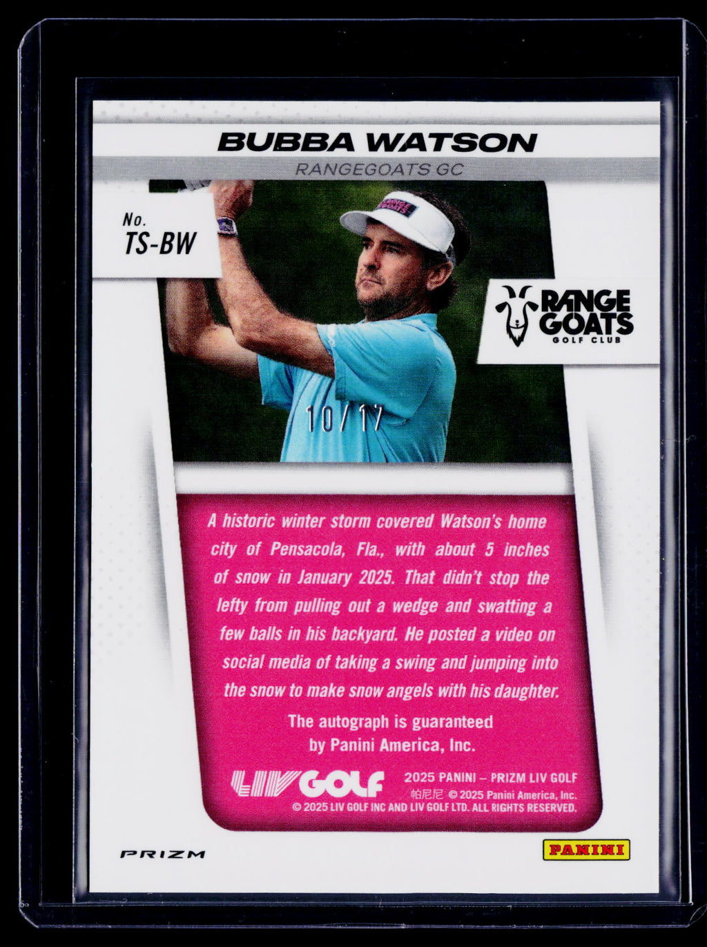 2025 Prizm LIV Bubba Watson Green Shimmer FOTL Auto 10/17