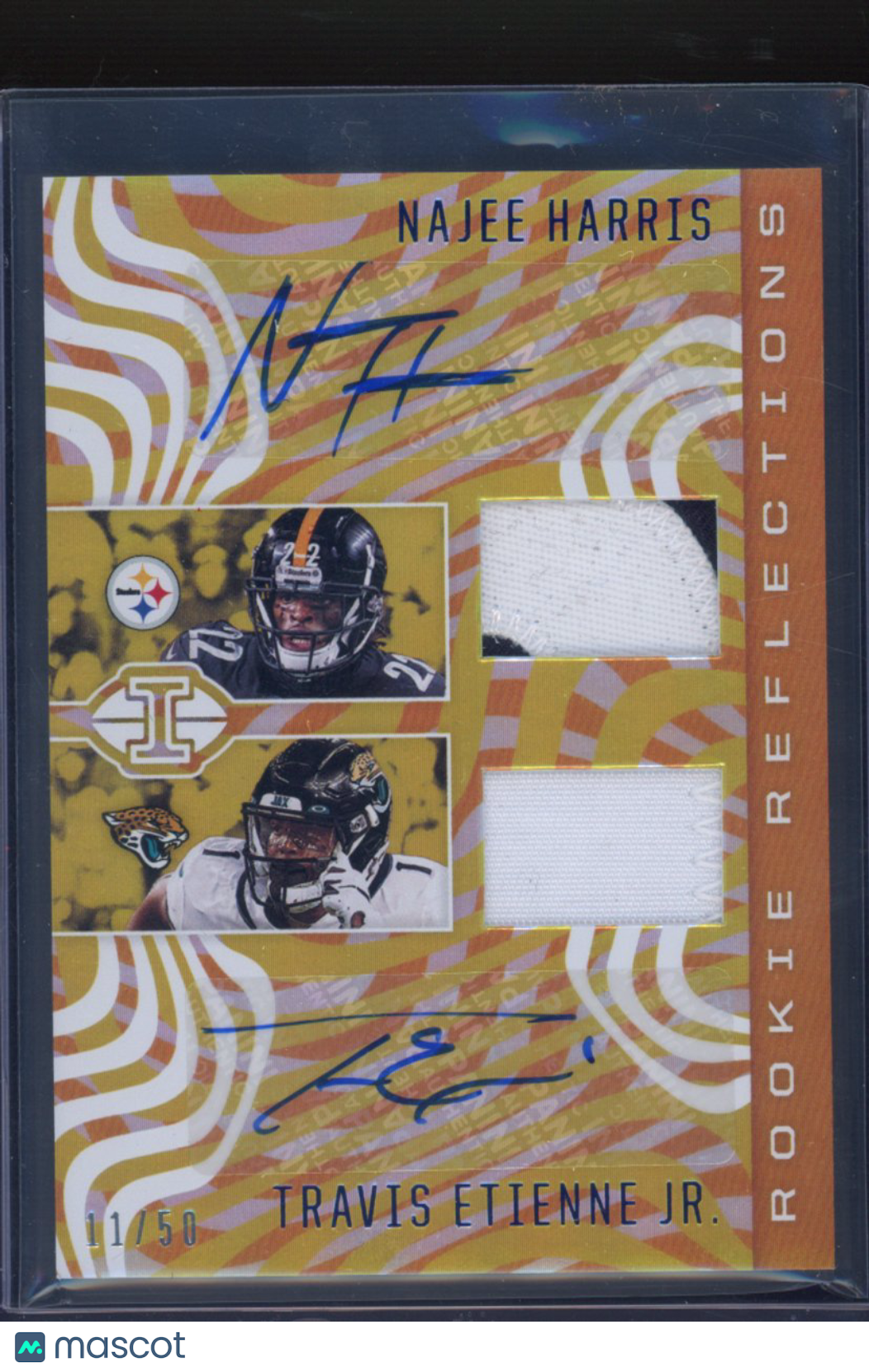 2021 Illusions Najee Harris Travis Etienne Rookie Reflections RPA 11/50 RC
