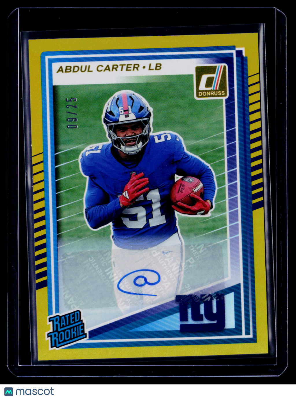 2025 Donruss Abdul Carter Rookie Gold Foil Auto 9/25 RC
