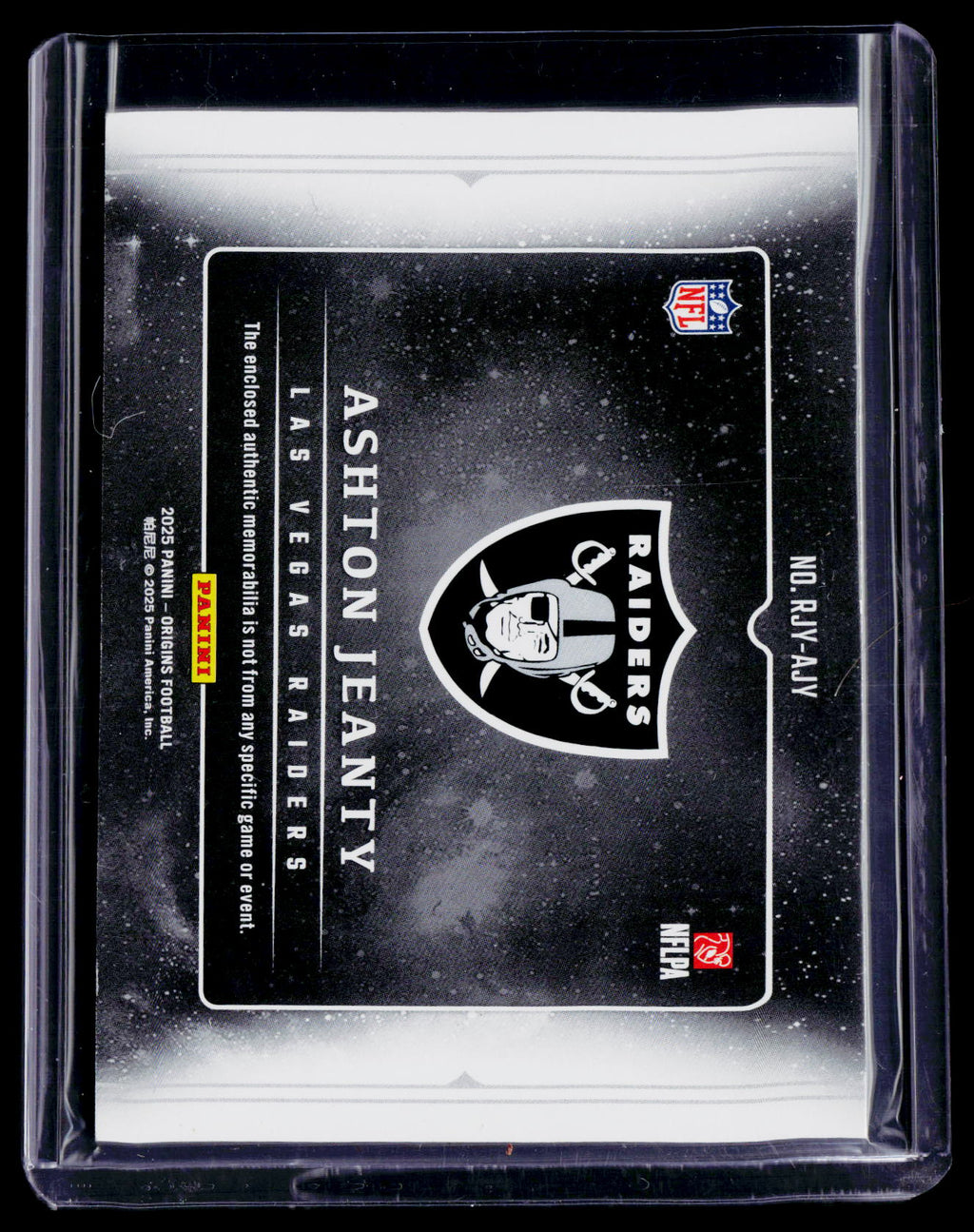 2025 Origins Ashton Jeanty Rookie Orange Jumbo Patch 44/75 RC