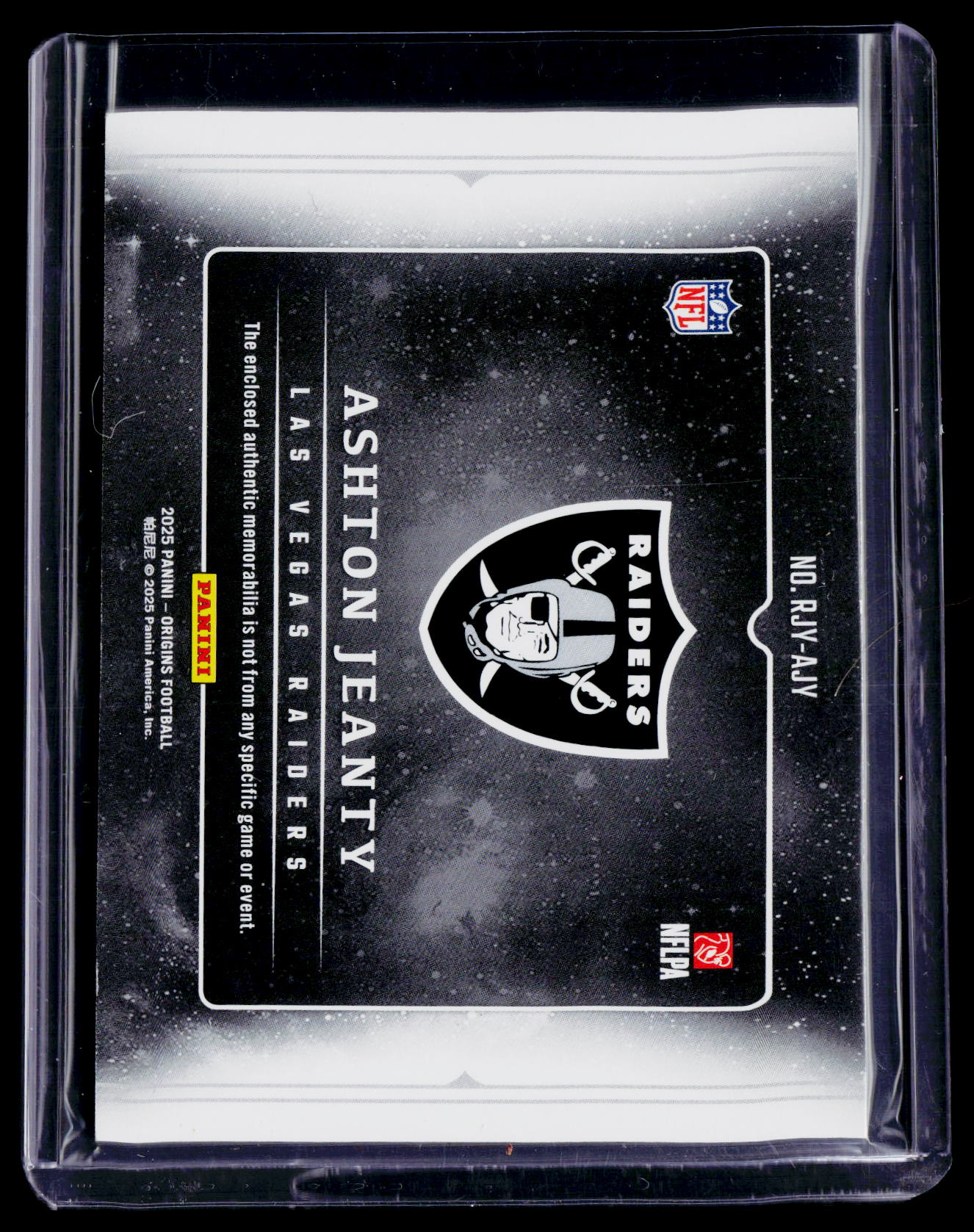 2025 Origins Ashton Jeanty Rookie Orange Jumbo Patch 44/75 RC