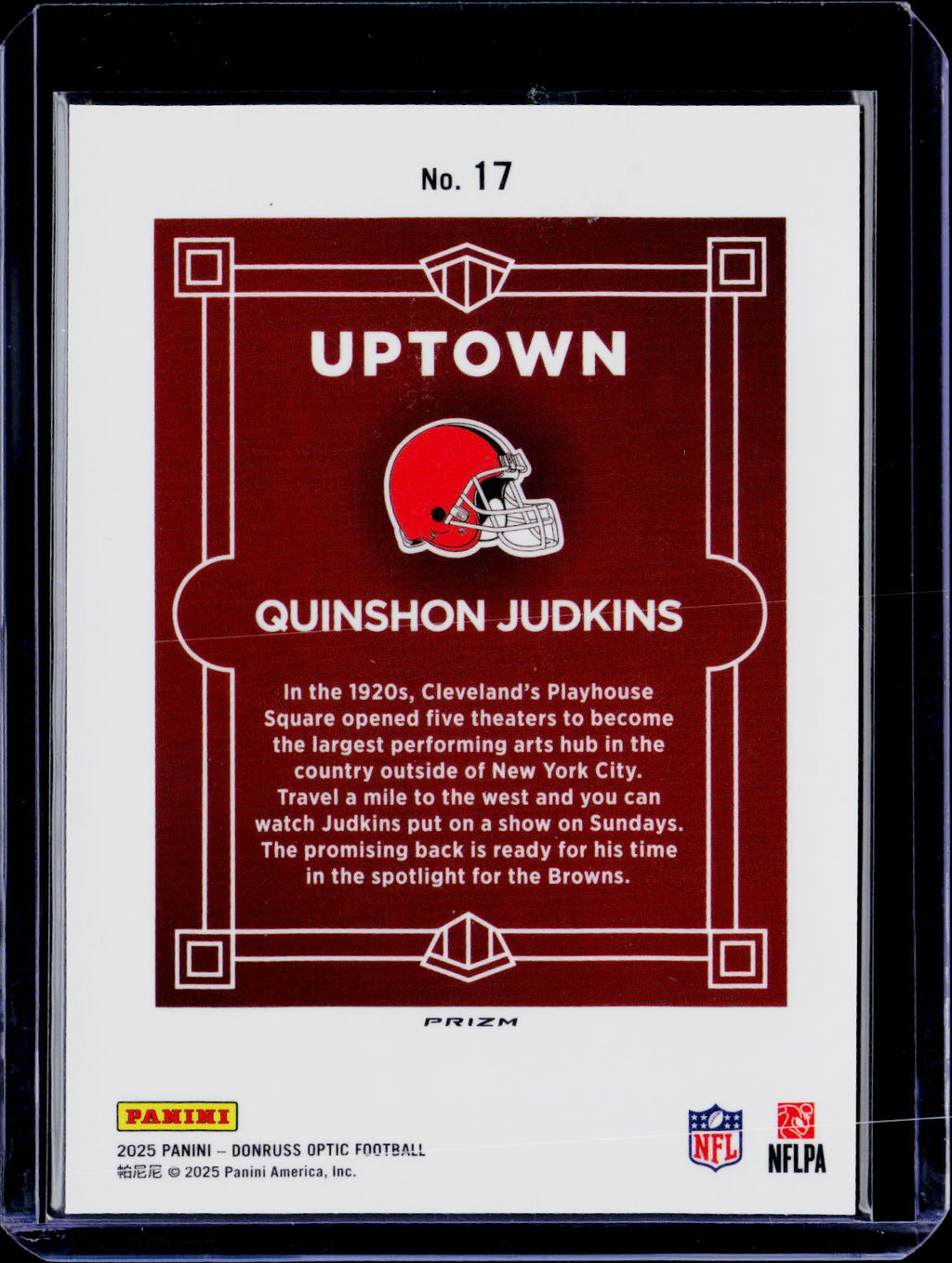 2025 Donruss Optic Quinshon Judkins Uptown