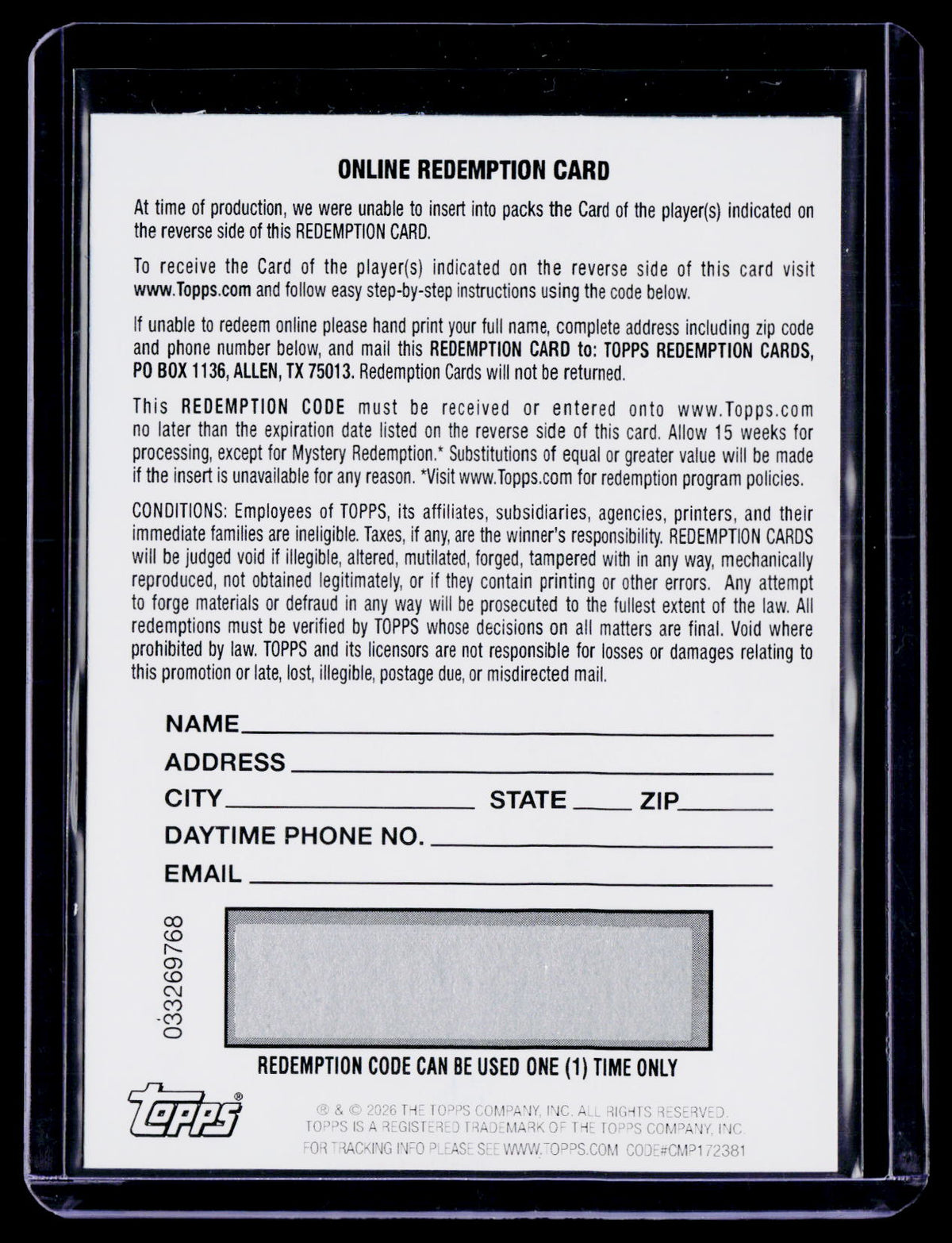 2025 Topps Chrome Update Tristan da Silva Havoc Marks Purple Auto /75 REDEMPTION