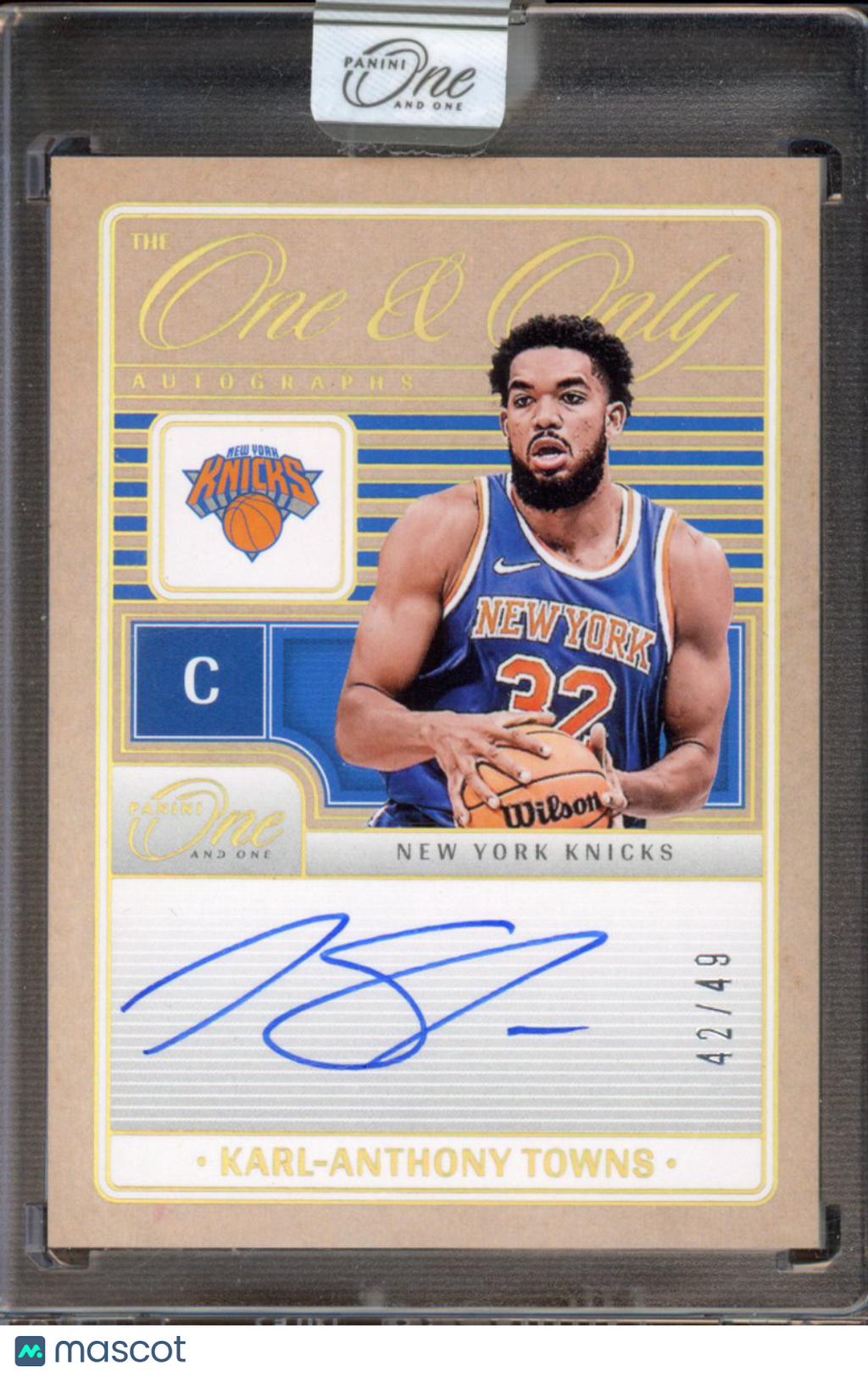 2024-25 Panini One and One Karl-Anthony Towns One & Only Auto 42/49