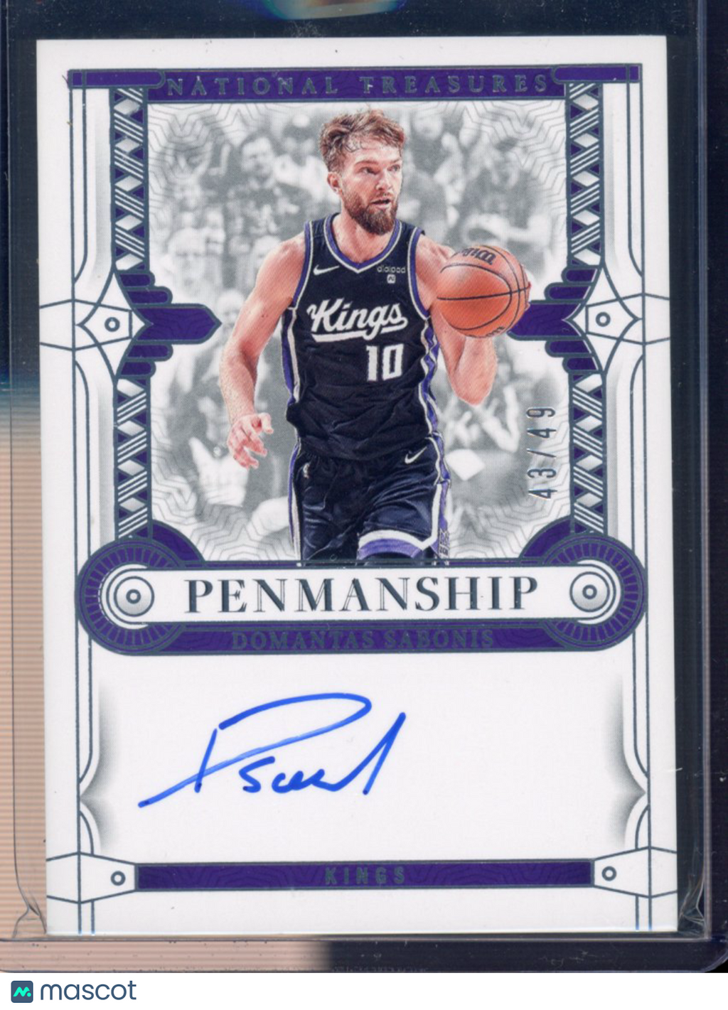 2023-24 Panini National Treasures Domantas Sabonis Penmanship Auto 43/49
