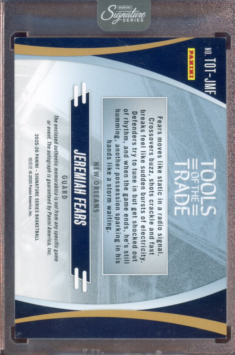 2025-26 Signature Series Jeremiah Fears Tools of the Trade RPA 14/49 RC