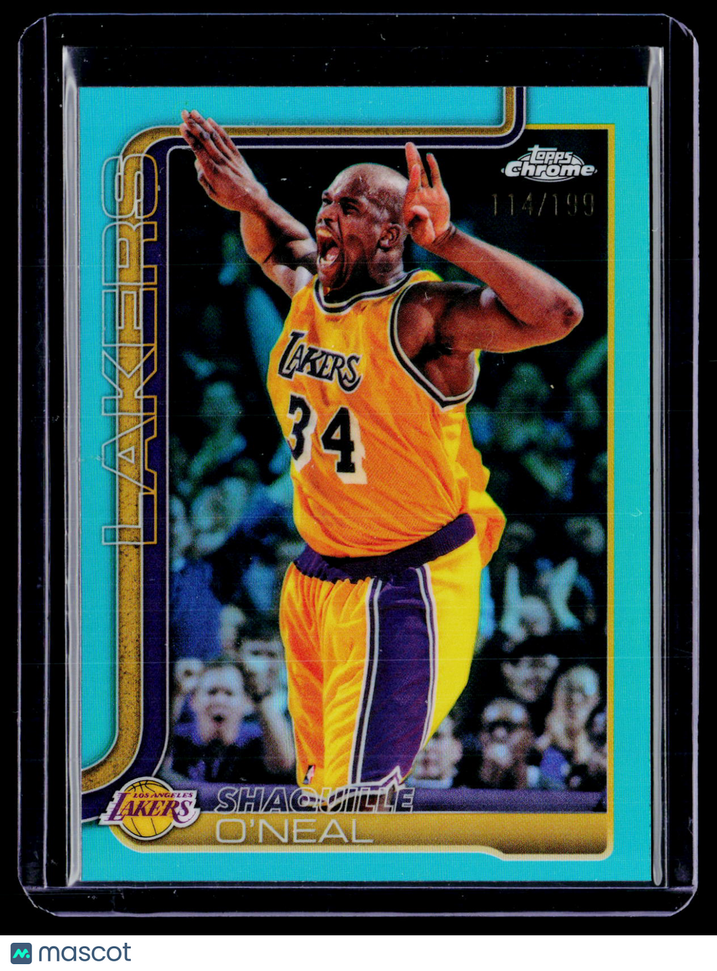 2025 Topps Chrome Update Shaquille O'Neal Aqua Refractor 114/199