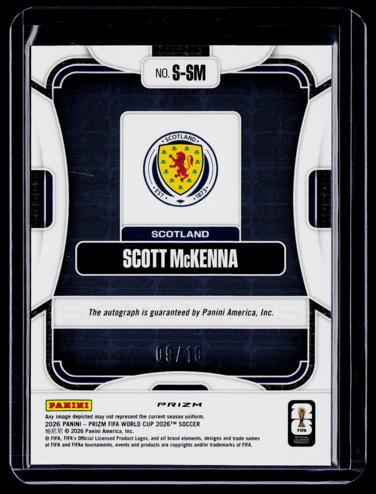 2026 Prizm World Cup Scott McKenna Gold Pulsar Auto 9/10