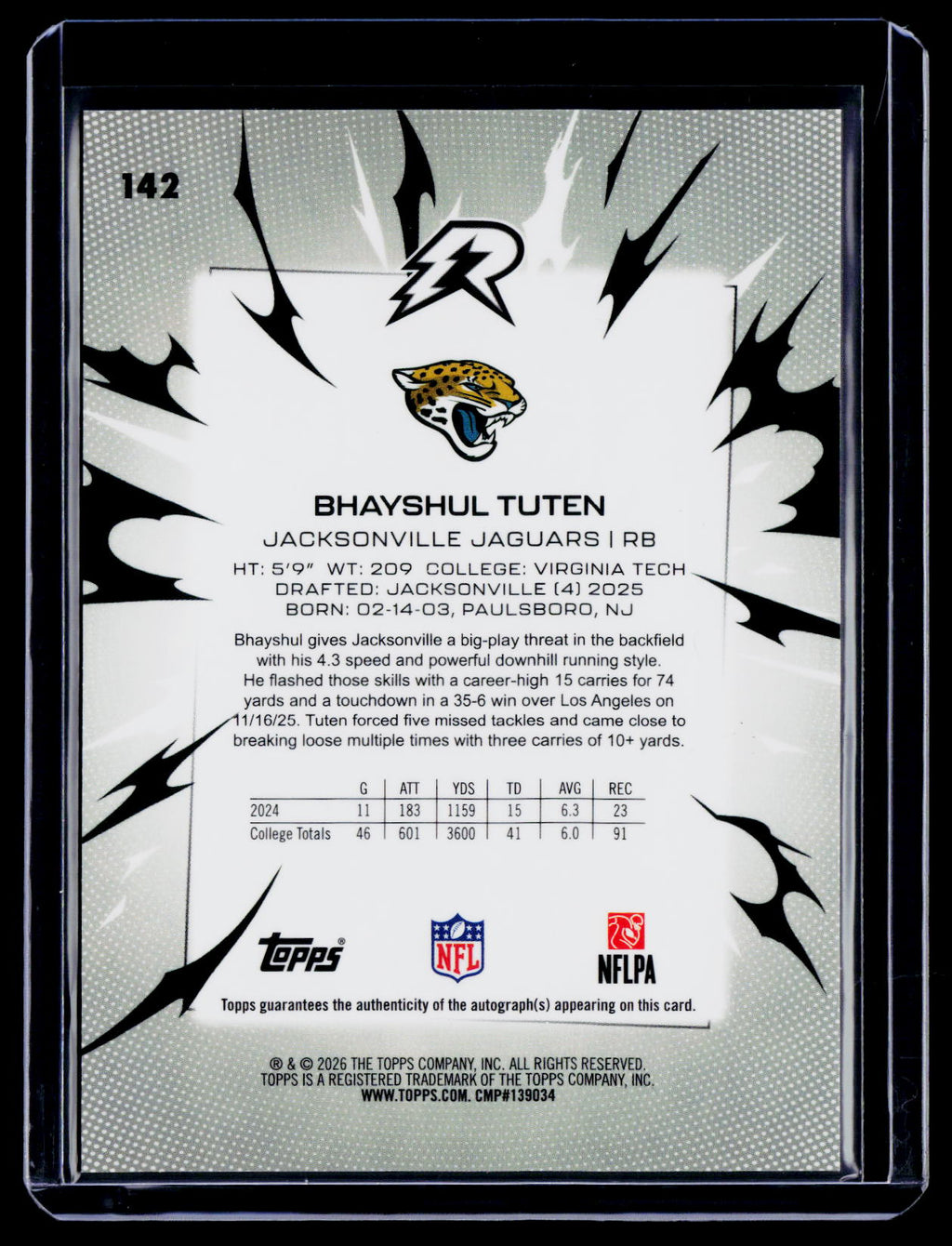 2025 Topps Resurgence Bhayshul Tuten Rookie Refractor Auto RC