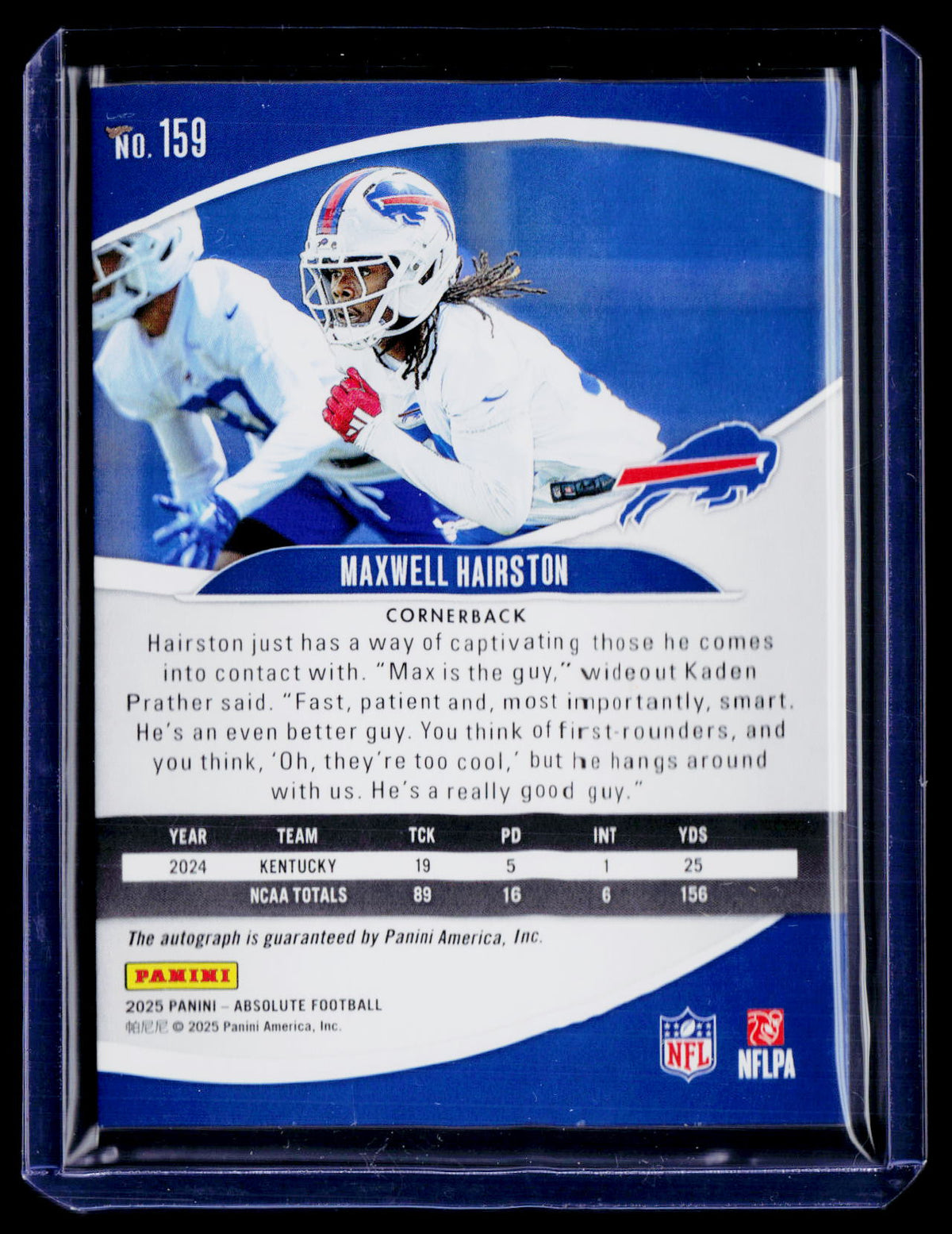 2025 Absolute Maxwell Hairston Rookie Auto 75/299 RC