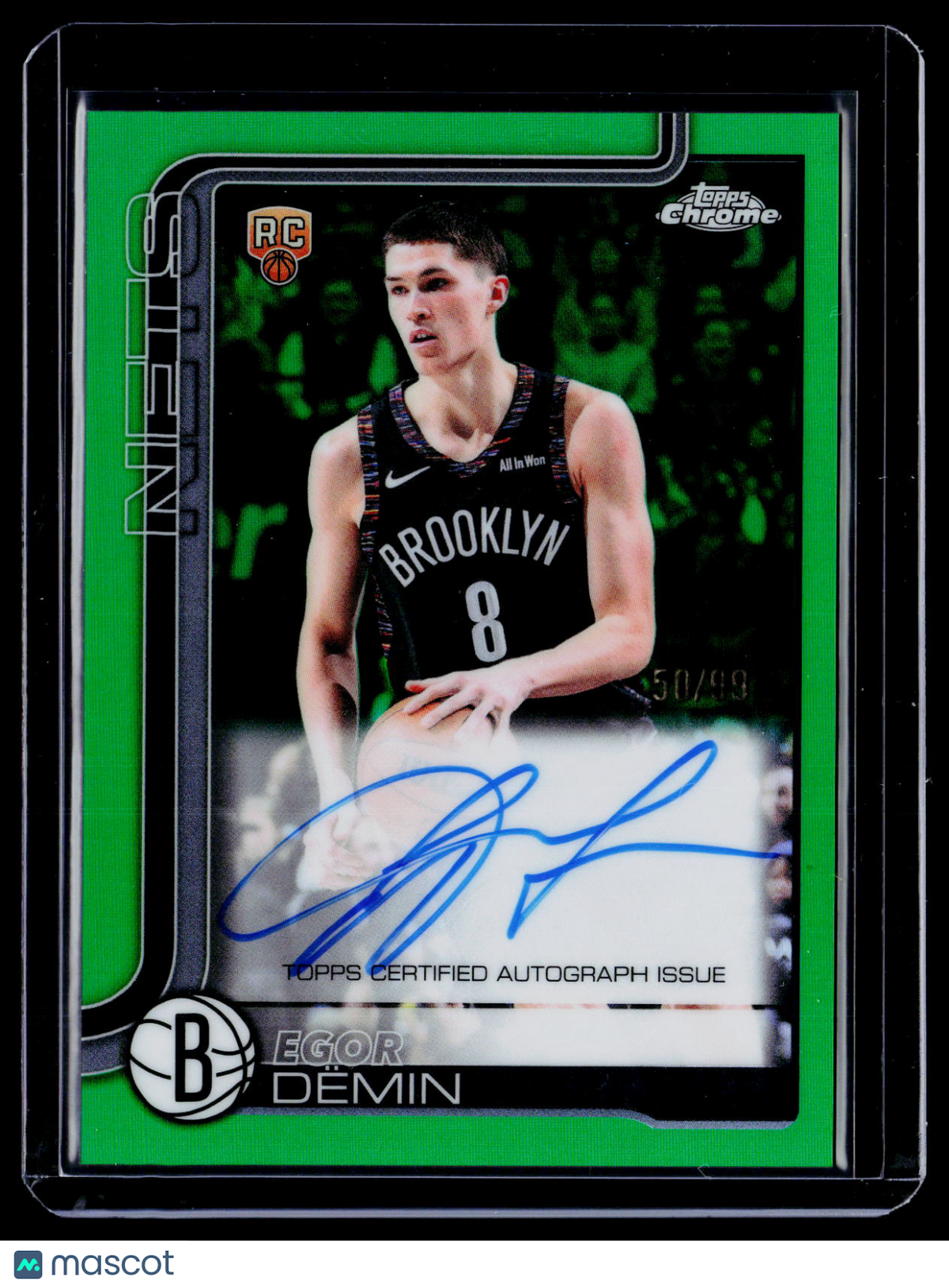 2025 Topps Chrome Update Egor Demin Rookie Green Refractor Auto 50/99