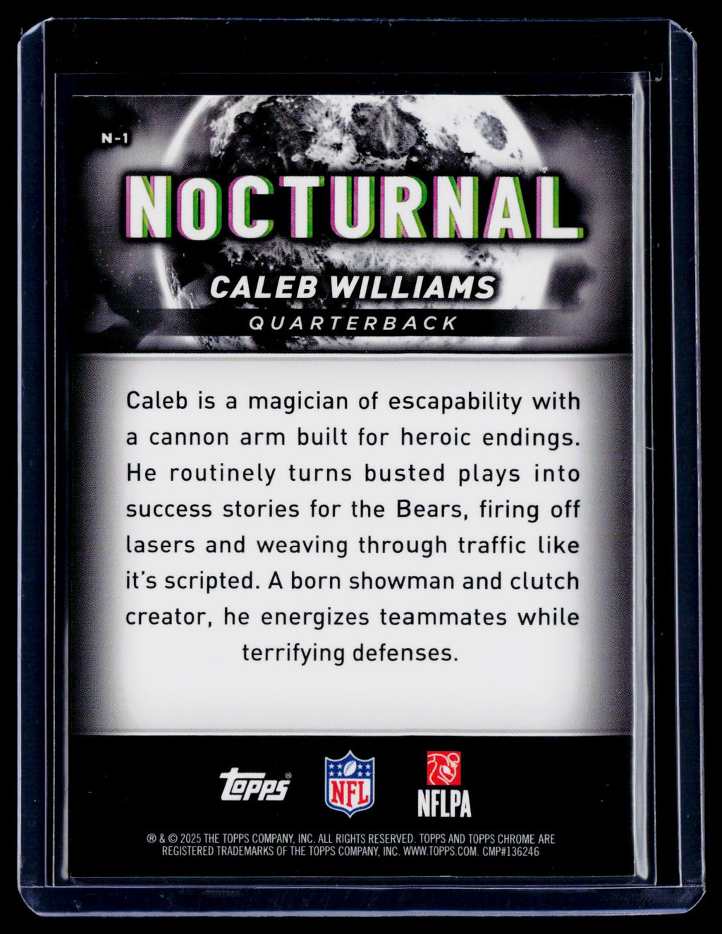 2025 Topps Chrome Black Caleb Williams Nocturnal Case Hit