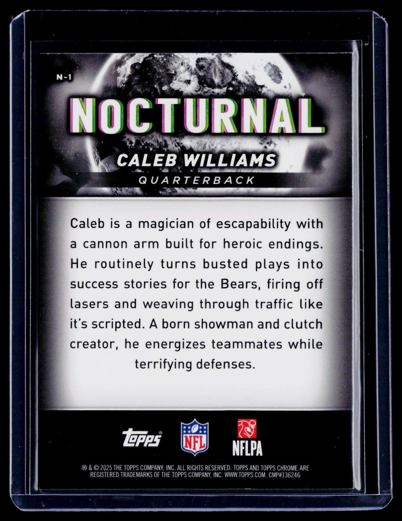 2025 Topps Chrome Black Caleb Williams Nocturnal Case Hit