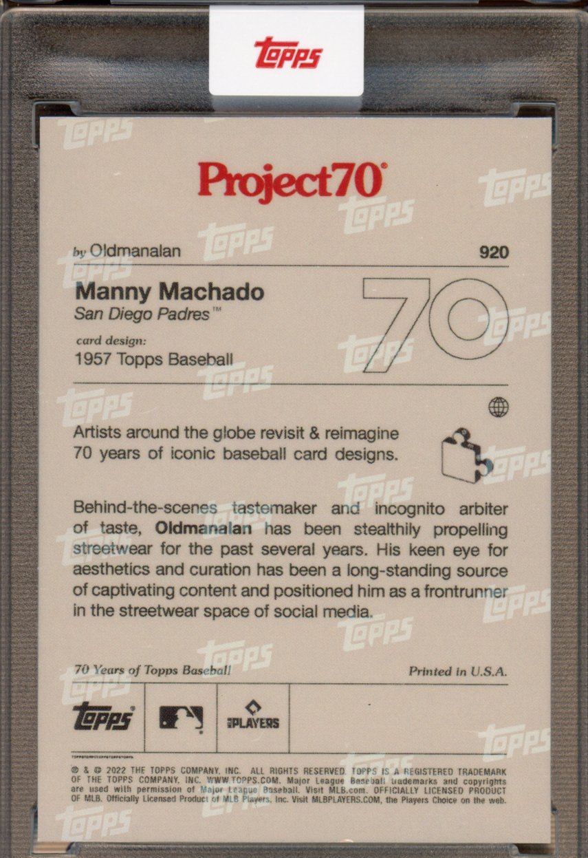 2021 Topps Project 70 Manny Machado Oldmanalan 920