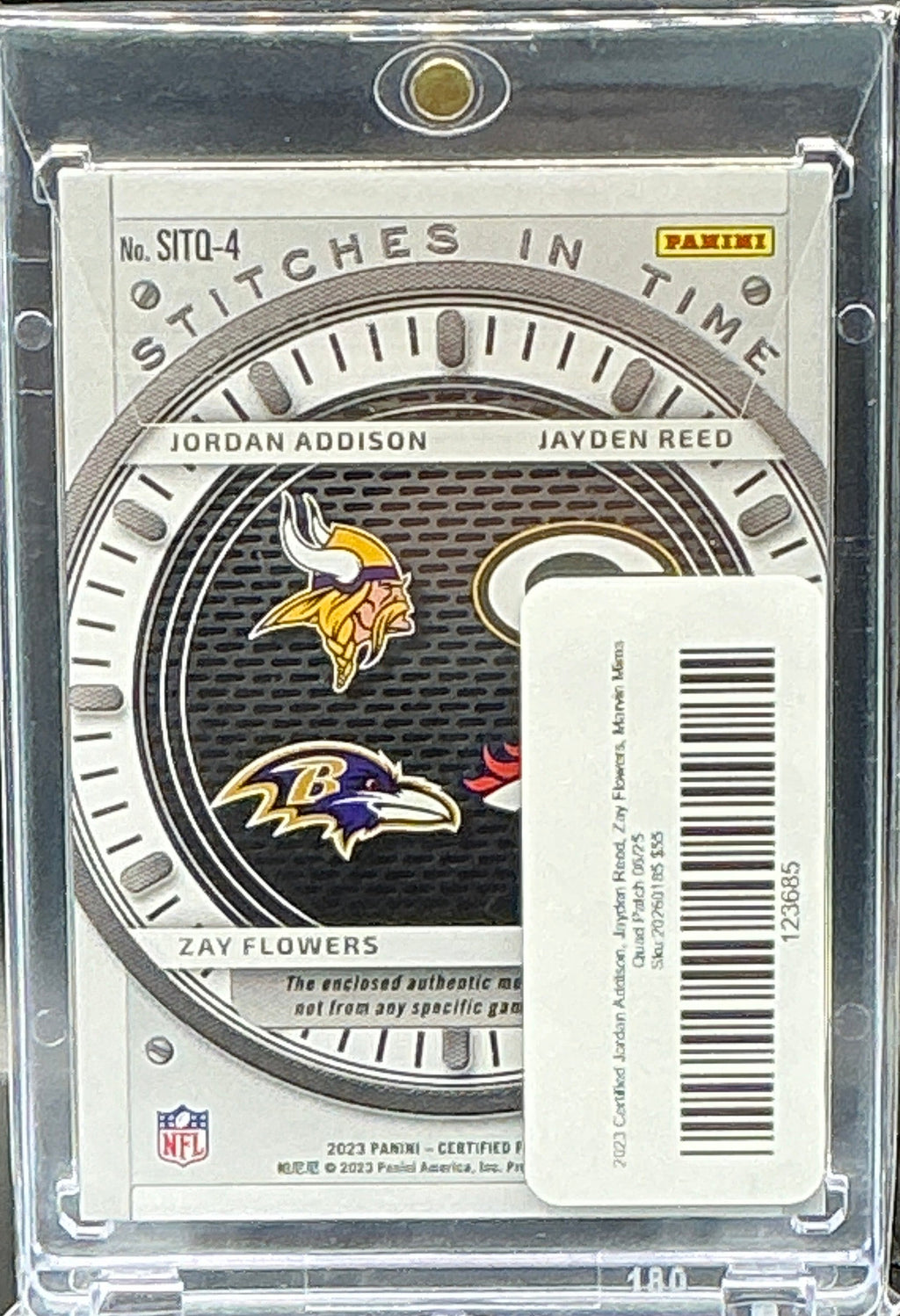 2023 Certified Jordan Addison, Jayden Reed, Zay Flowers, Marvin Mims Quad Patch 06/25