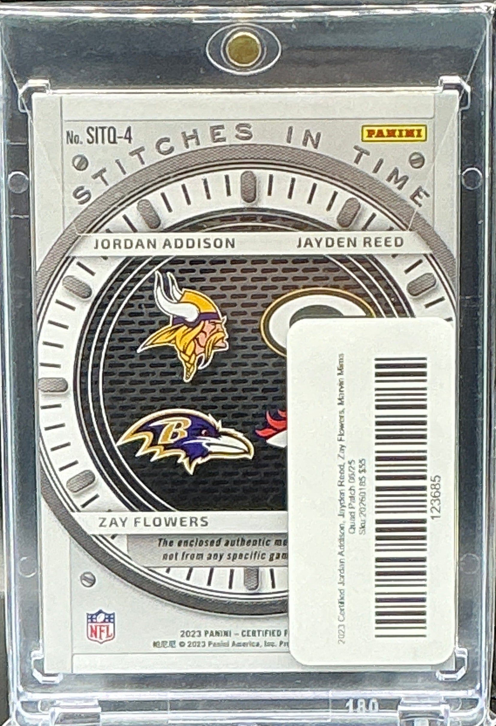 2023 Certified Jordan Addison, Jayden Reed, Zay Flowers, Marvin Mims Quad Patch 06/25