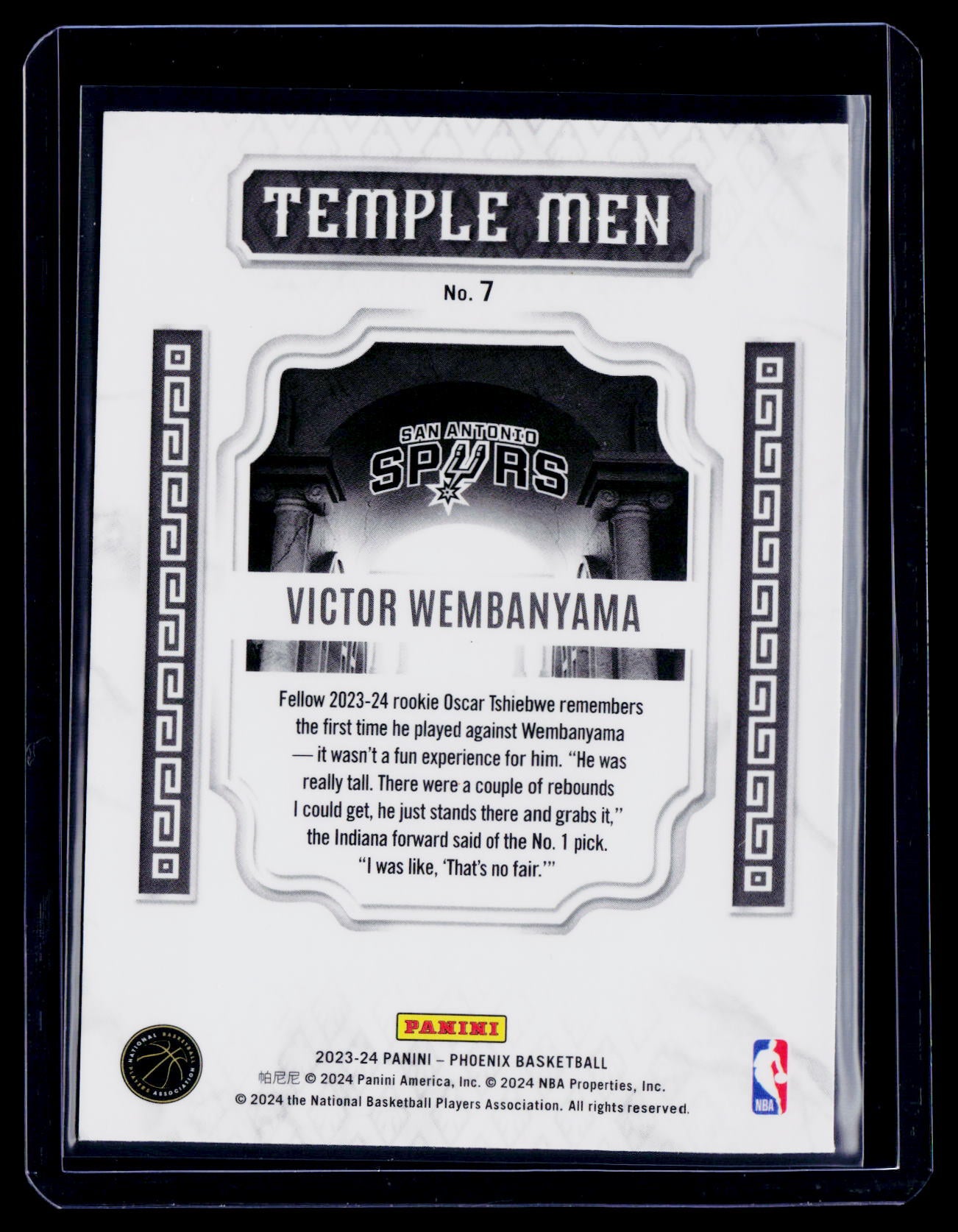 2023-24 Phoenix Victor Wembanyama Rookie Temple Man Rookie Teal Laser RC