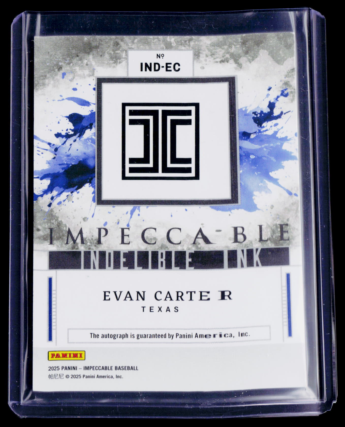 2025 Impeccable Evan Carter Indelible Ink Auto 24/25