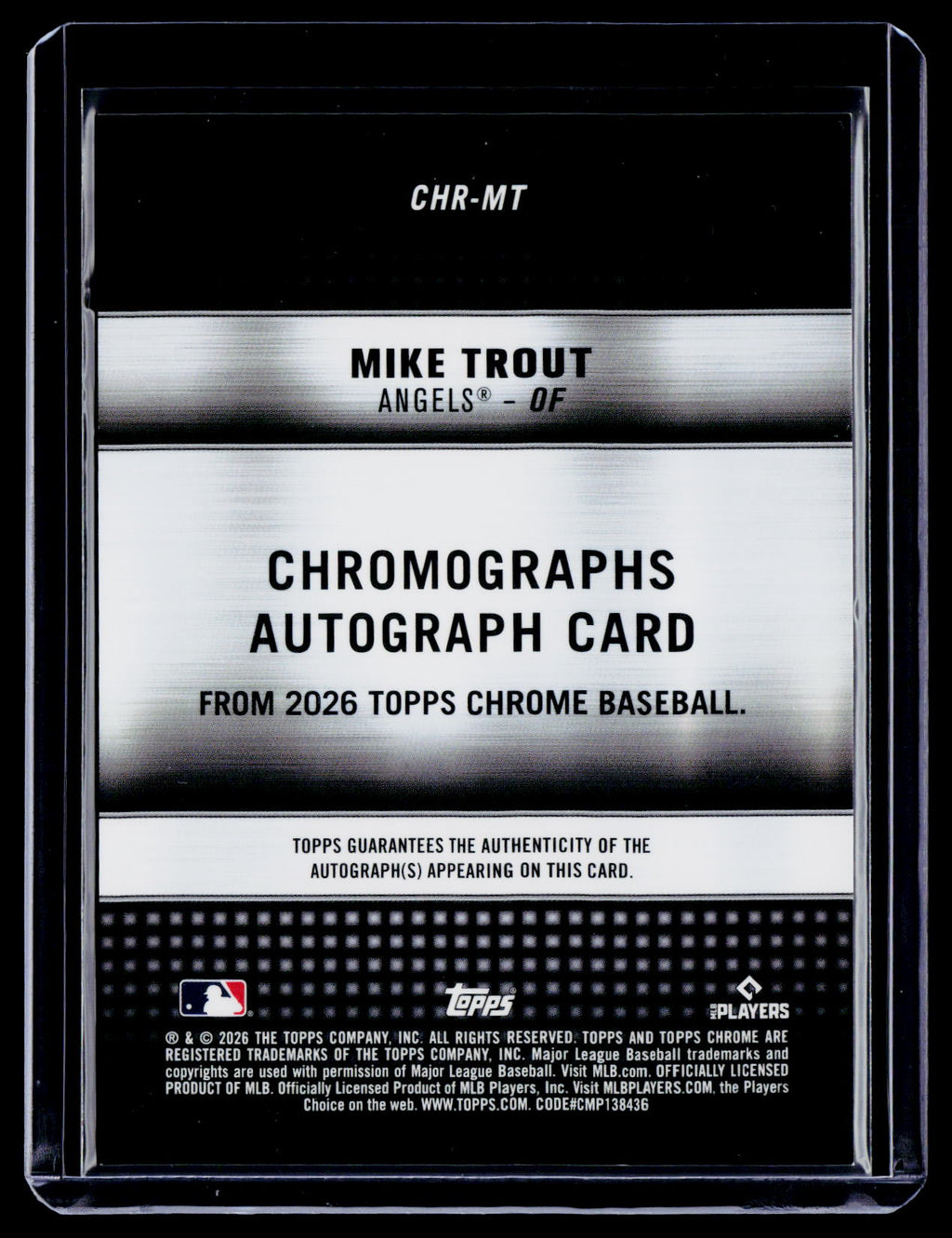 2026 Topps Chrome Mike Trout Gold Chromographs Auto 24/50