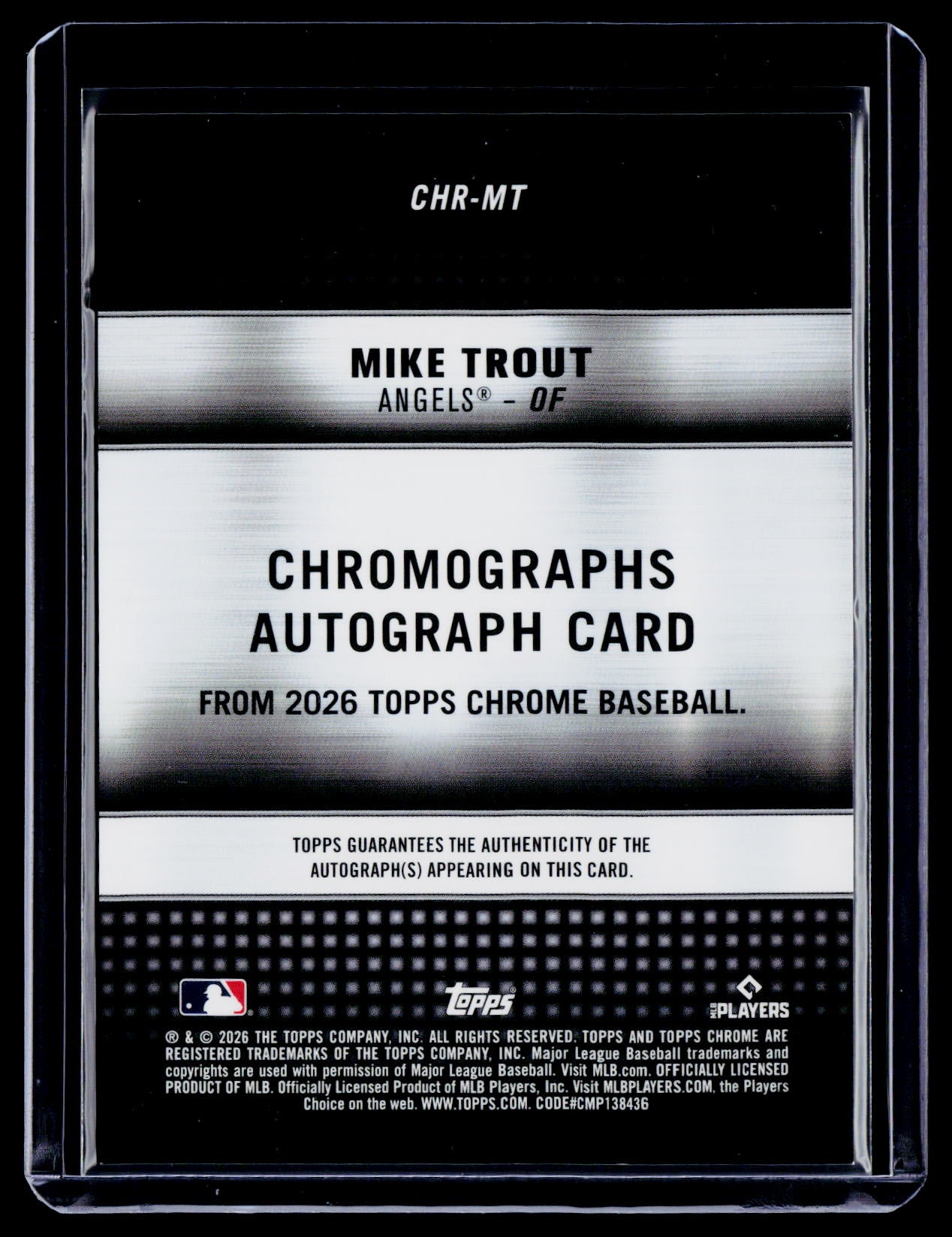 2026 Topps Chrome Mike Trout Gold Chromographs Auto 24/50