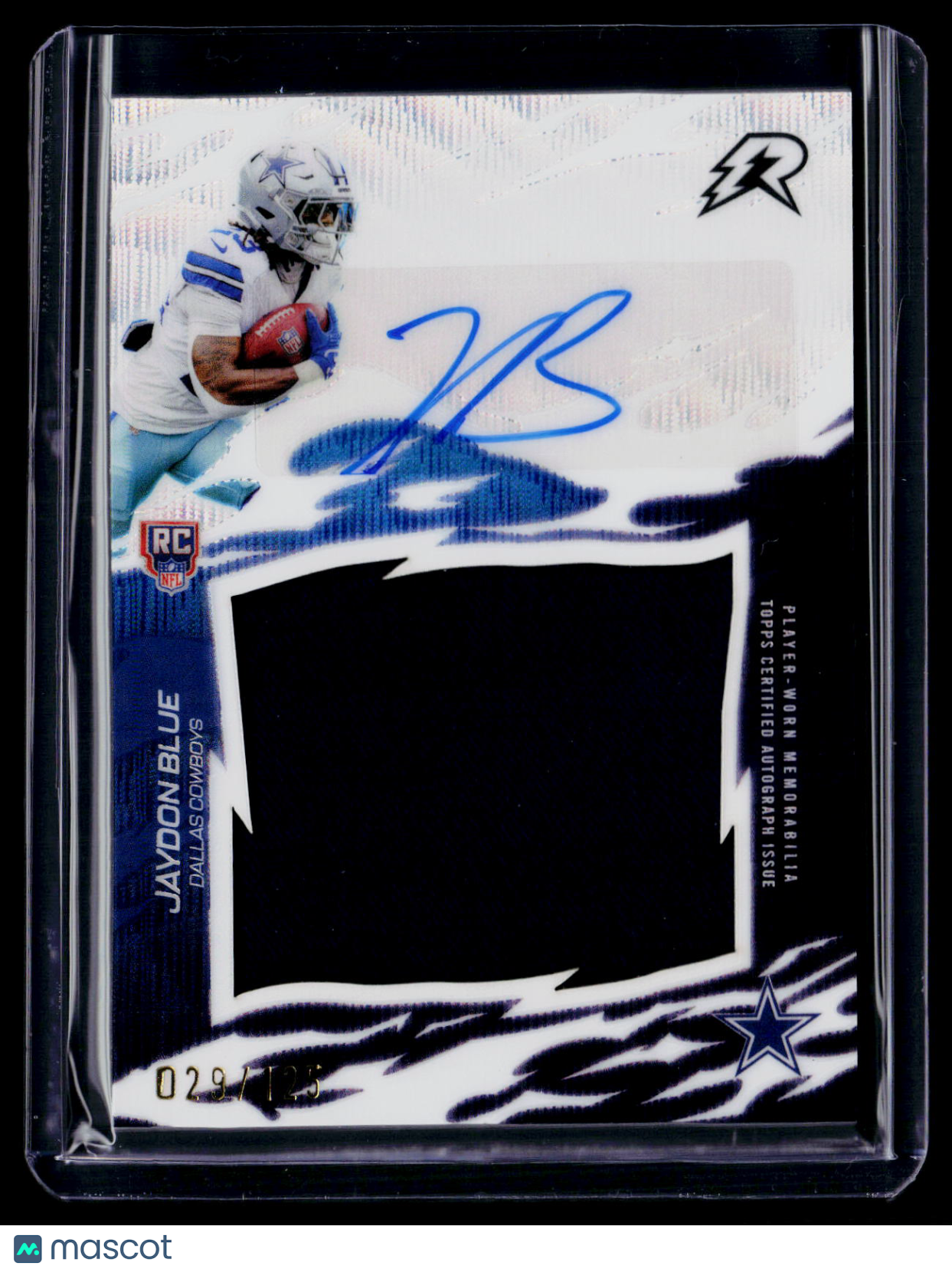 2025 Topps Resurgence Jaydon Blue Rookie Patch Auto White Surge 29/125 RPA RC
