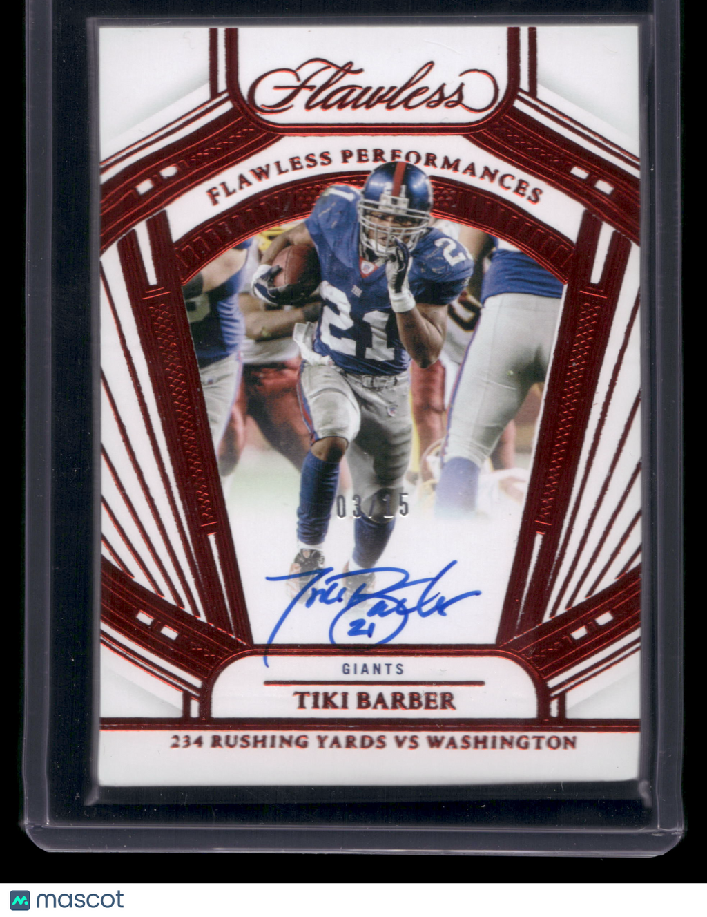2024 Flawless Tiki Barber Flawless Performences Auto 03/15