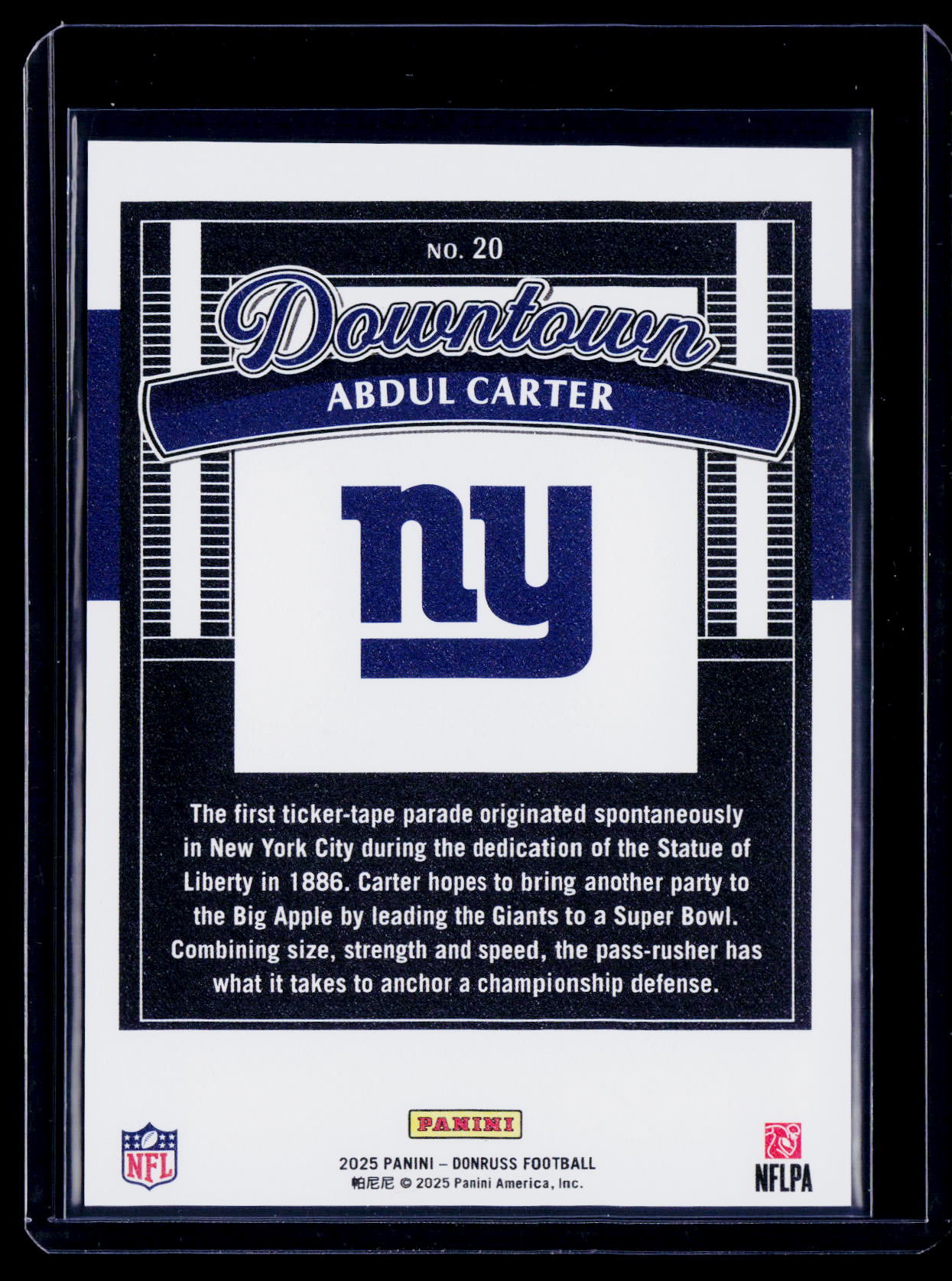 2025 Donruss Abdul Carter Rookie Downtown RC