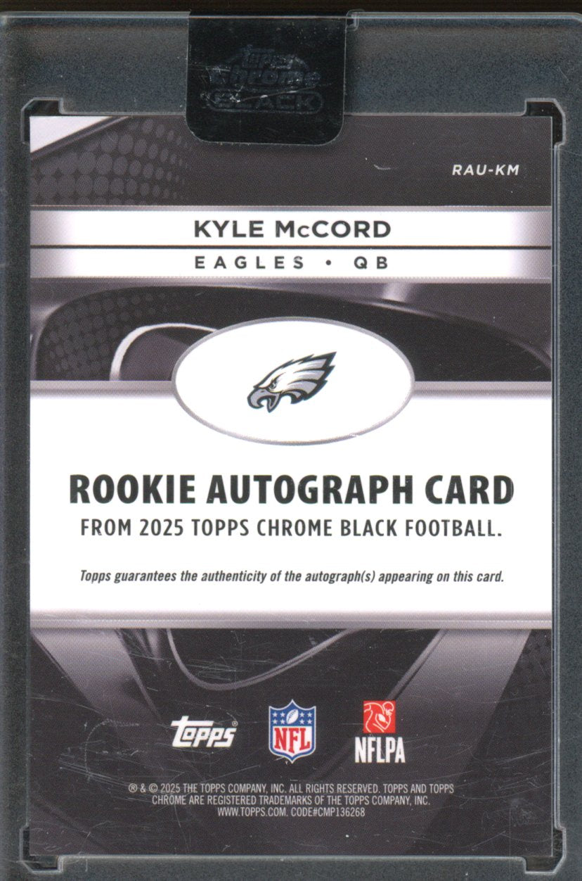 2025 Topps Chrome Black Kyle McCord Rookie Auto RC