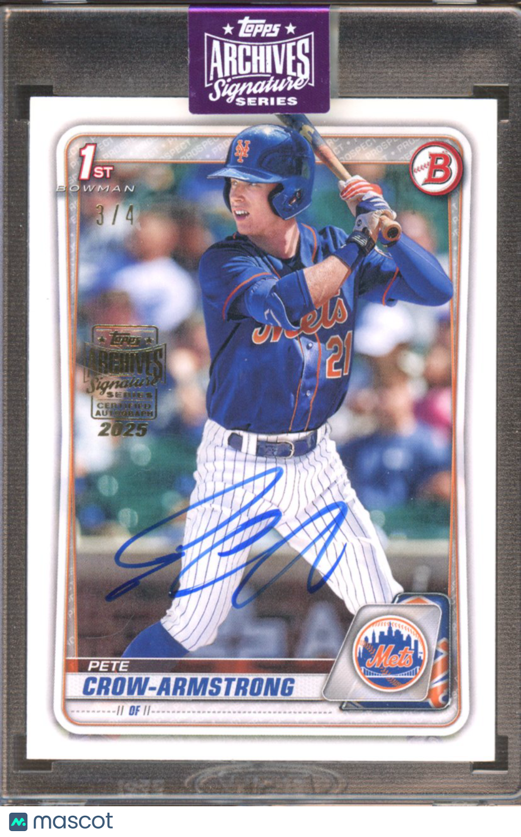 2025 Topps Archives Pete Crow-Armstong 2020 Bowman Auto 3/4