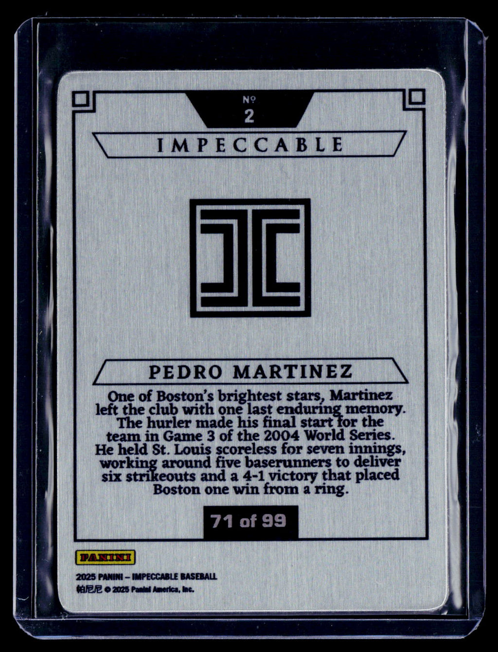 2025 Impeccable Pedro Martinez Stainless Stars 71/99
