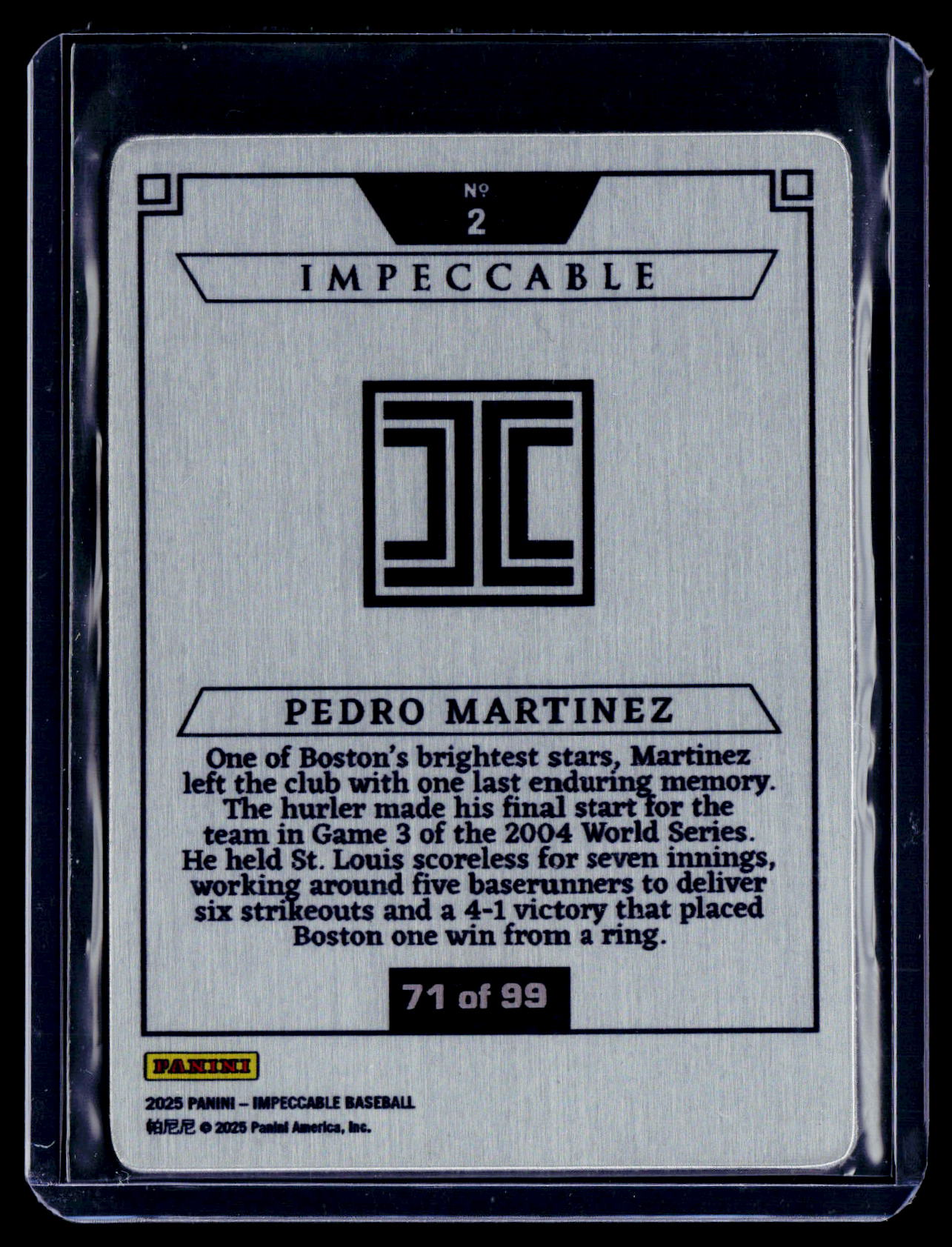 2025 Impeccable Pedro Martinez Stainless Stars 71/99