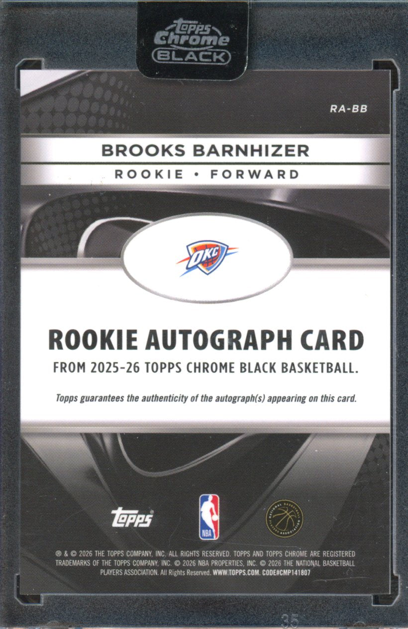 2025 Topps Chrome Black Brooks Barnhizer Rookie Gold Mini Diamond Auto 30/50 RC
