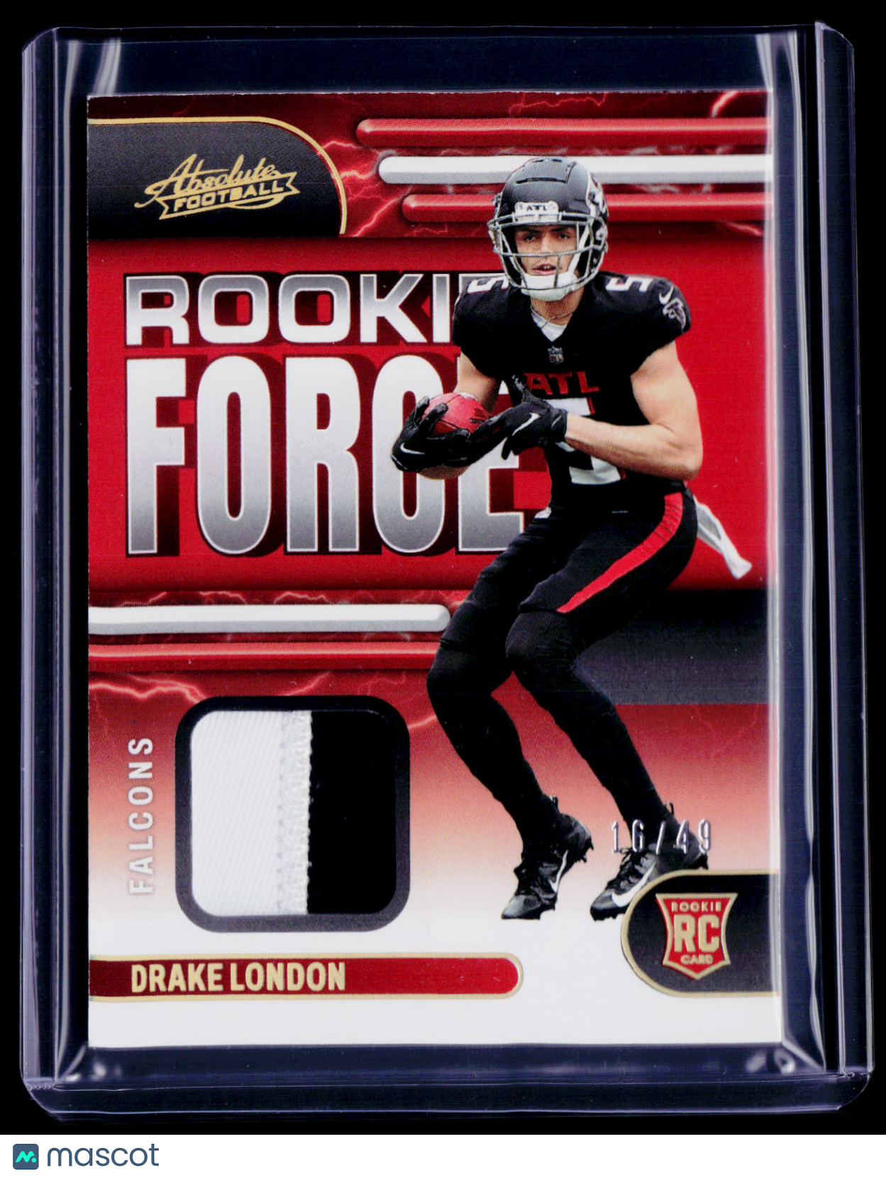 2022 Absolute Drake London Rookie Force Patch 16/49 RC