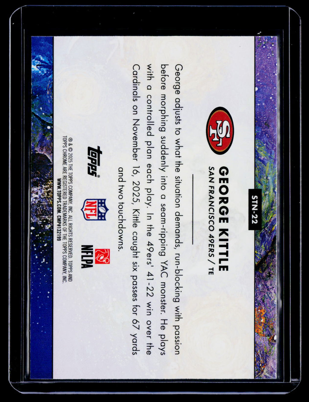 2025 Topps Chrome Cosmic George Kittle Stars in the Night B